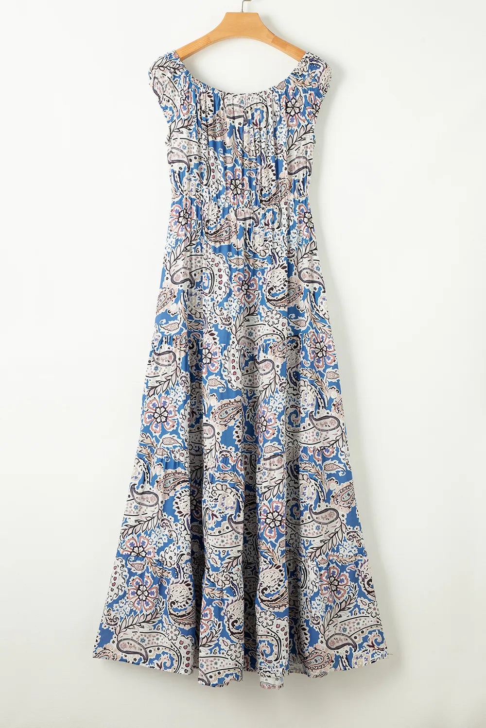Off-Shoulder Short Sleeve Dress in Light Blue