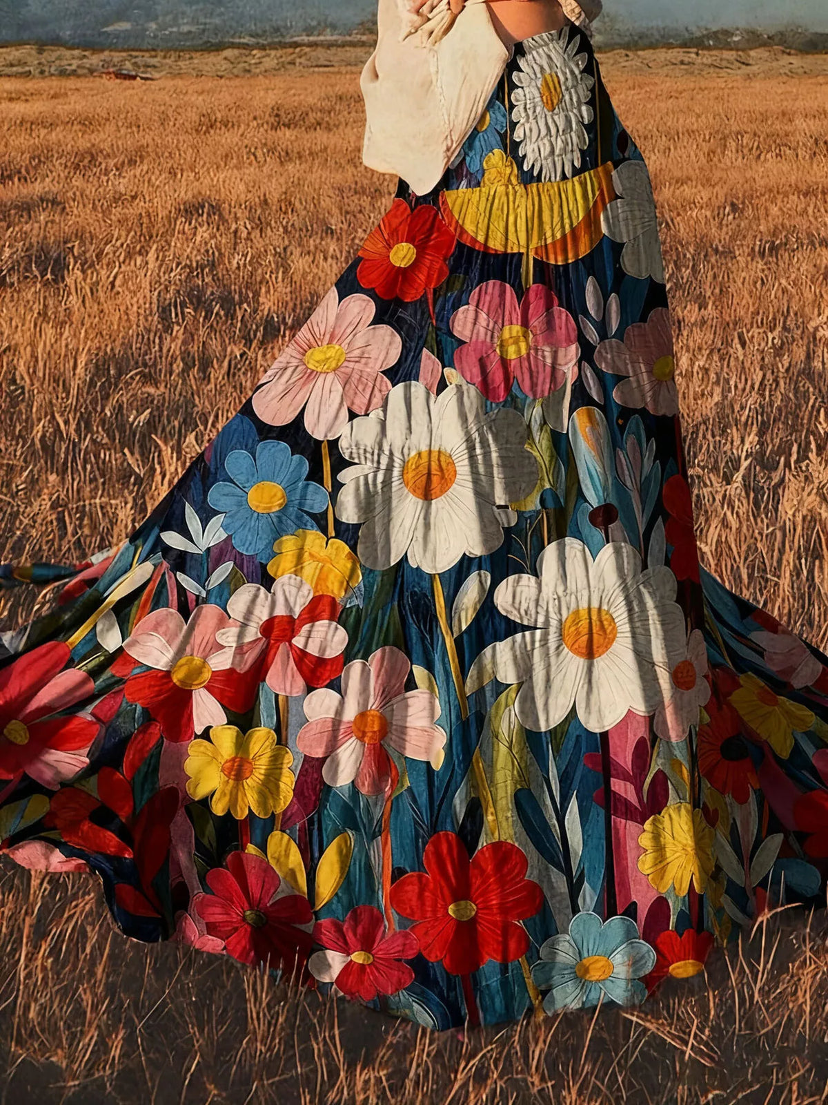Floral Tiered High-Waisted Maxi Skirt