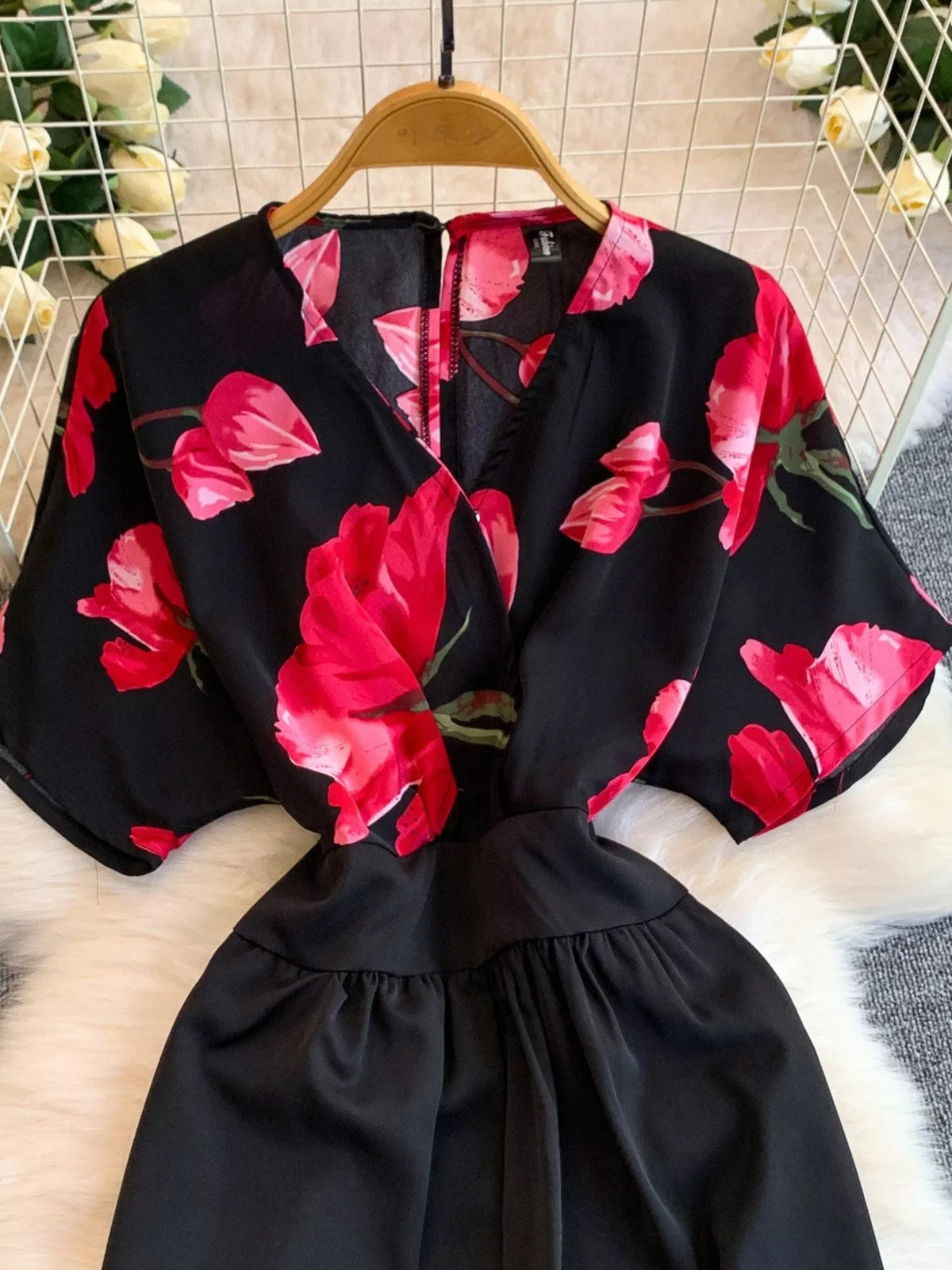 Printed Wide Leg Pocket Jumpsuit