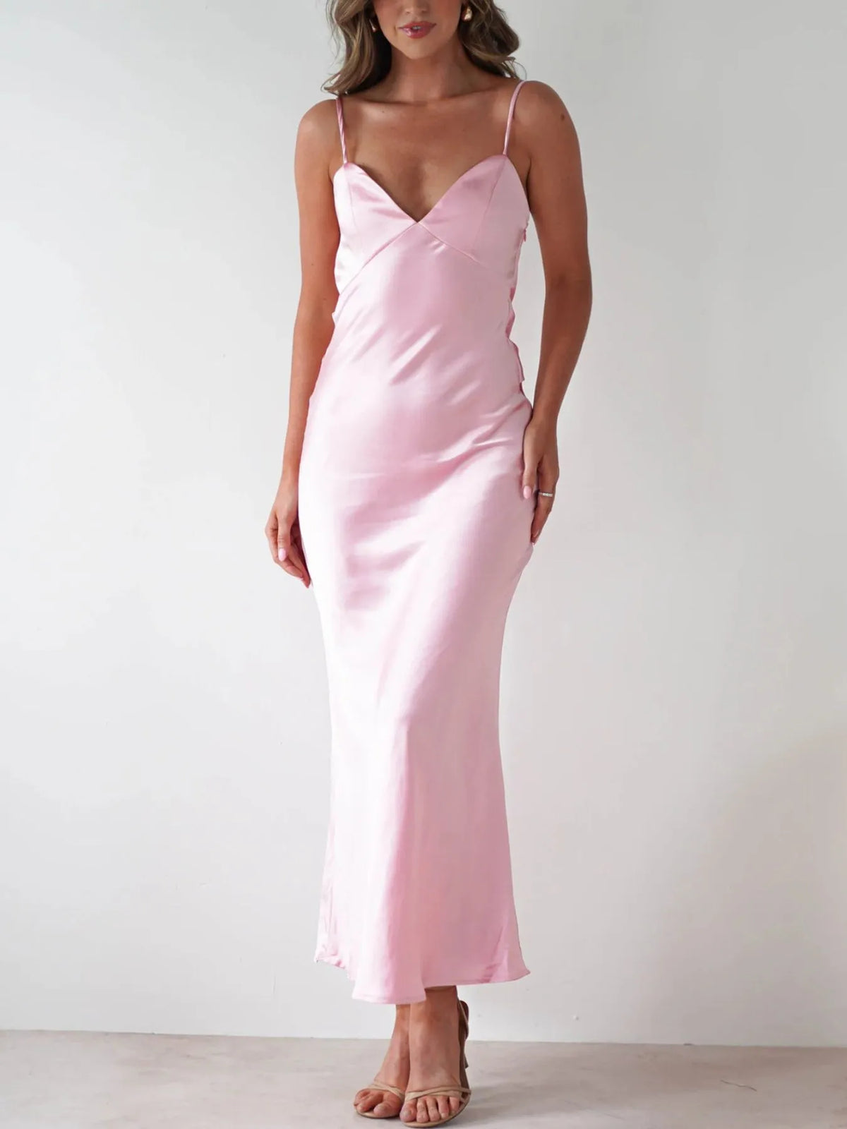 Backless Satin Cami Dress