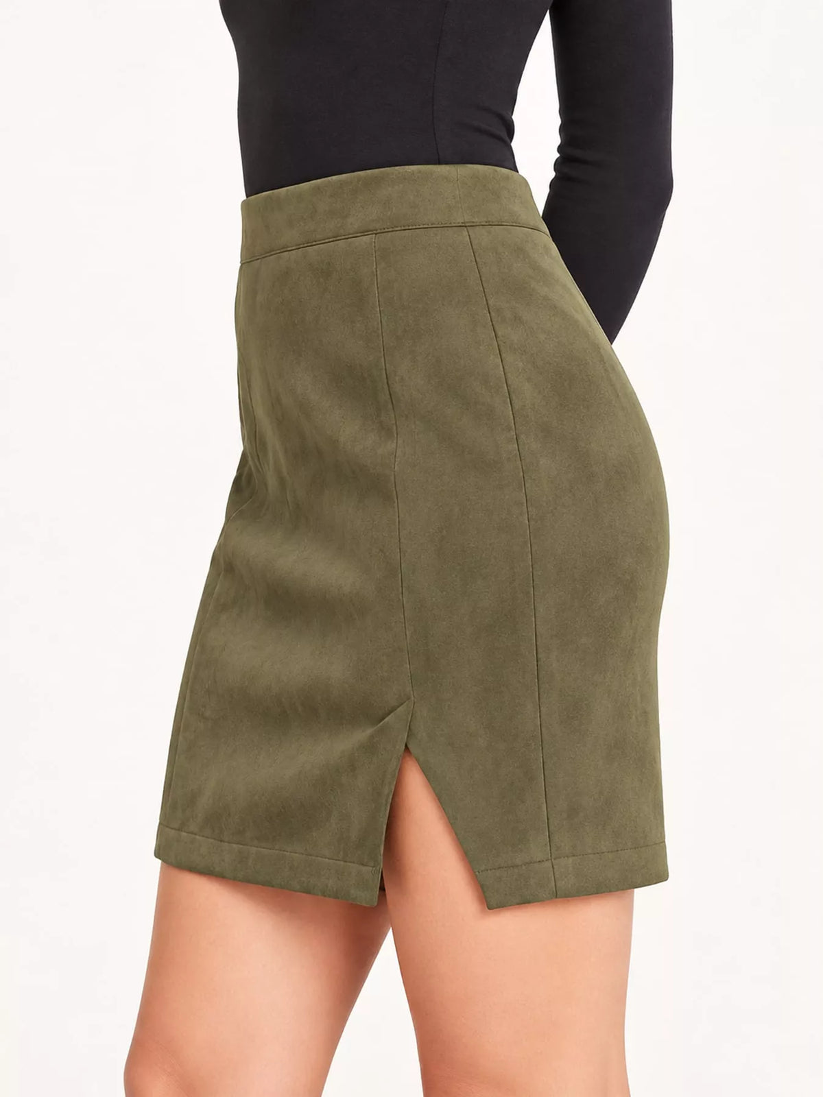 High-Waisted Slit Skirt