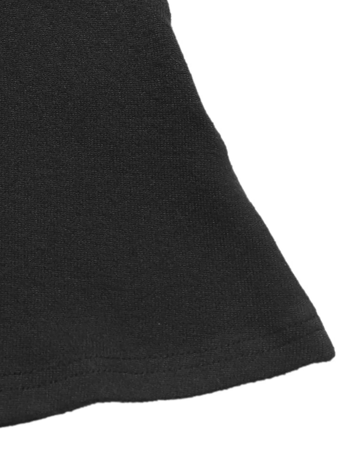 Asymmetrical Contrast Long Sleeve Dress in Black
