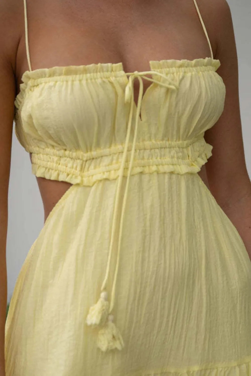 Cutout Square Neck Midi Cami Dress