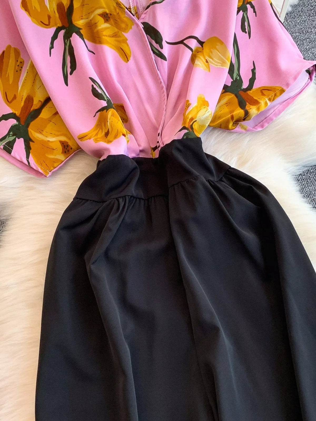 Printed Wide Leg Pocket Jumpsuit