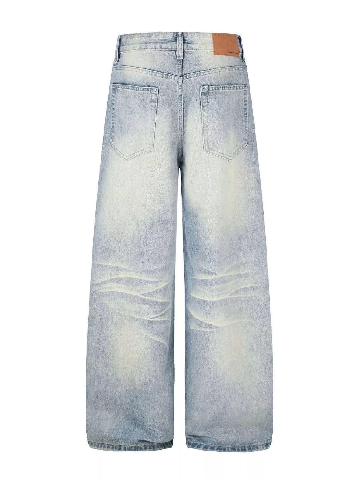 High-Waisted Button-Fly Wide-Leg Jeans in Blue by TrendMaster