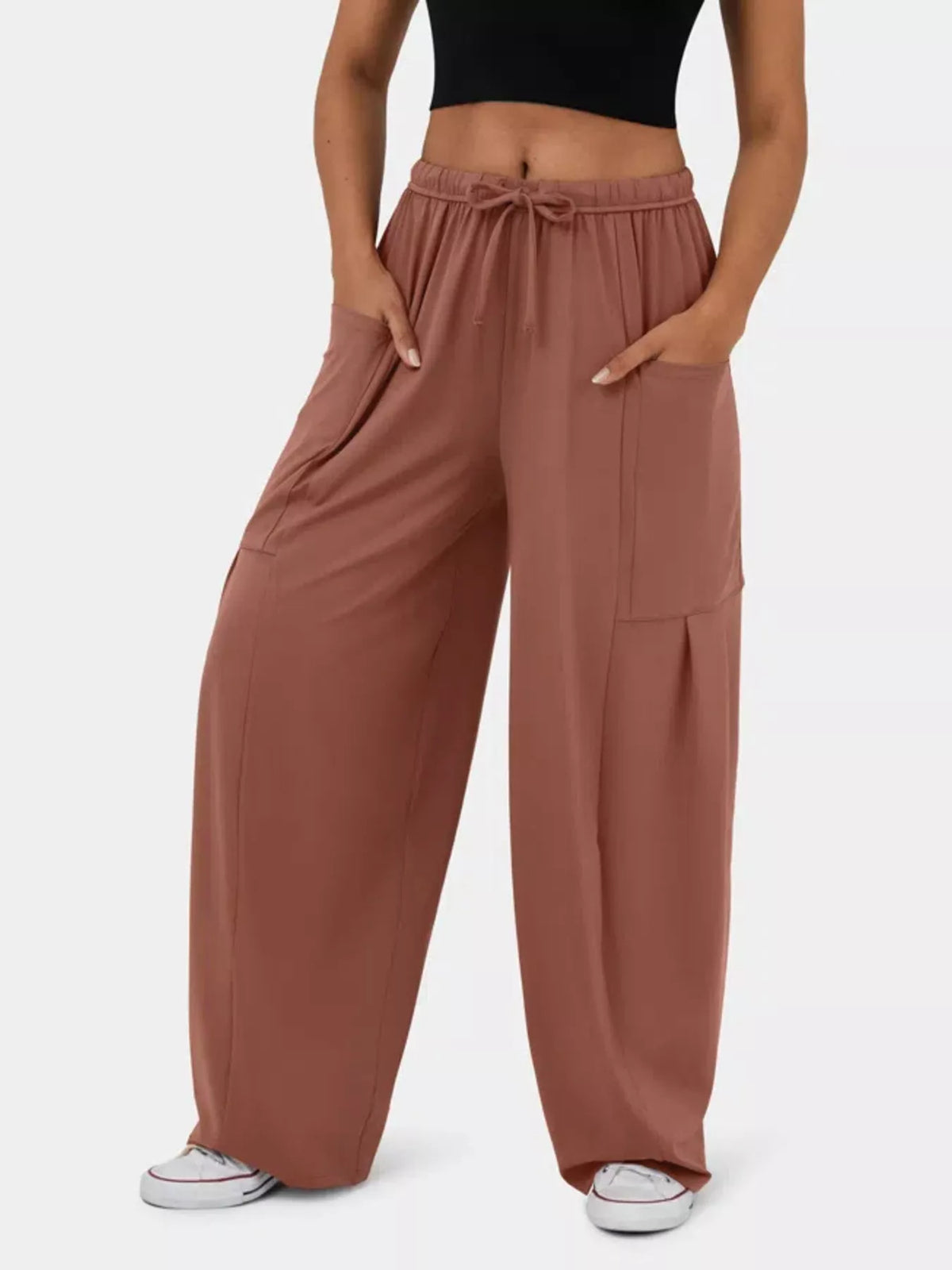 High-Waisted Adjustable Wide-Leg Pants