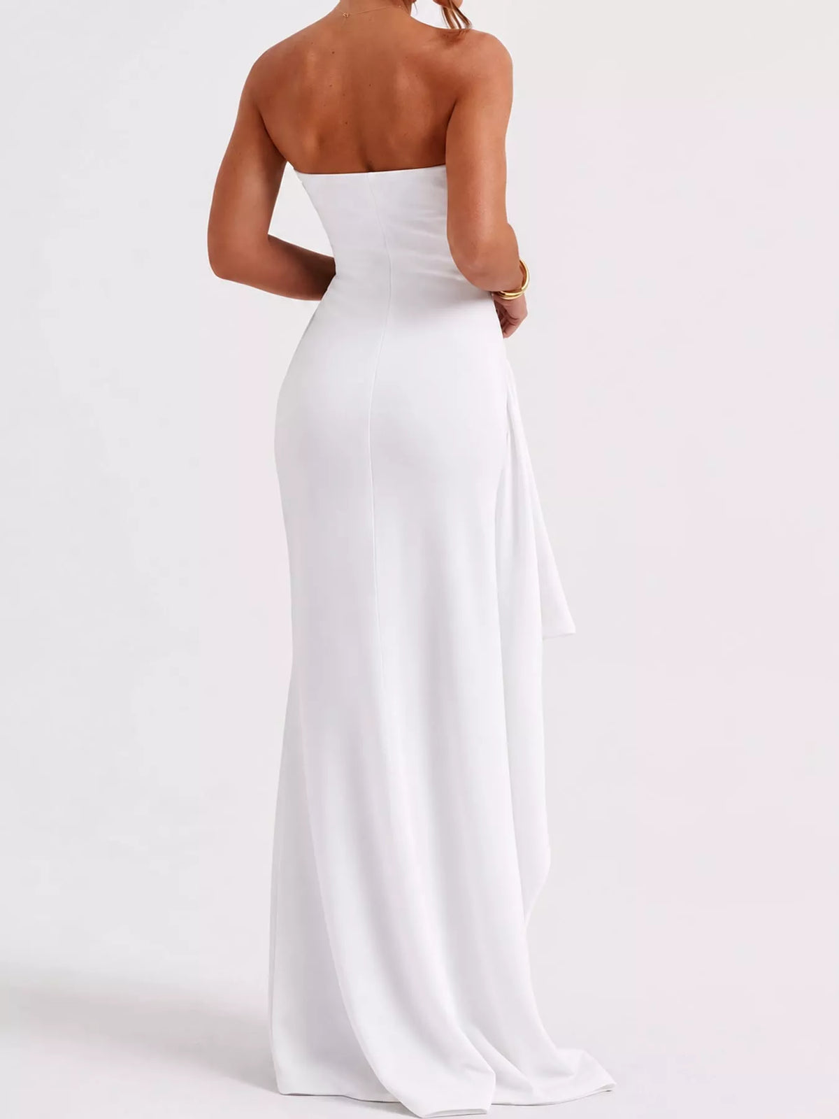 Strapless High-Slit Bodycon Maxi Dress