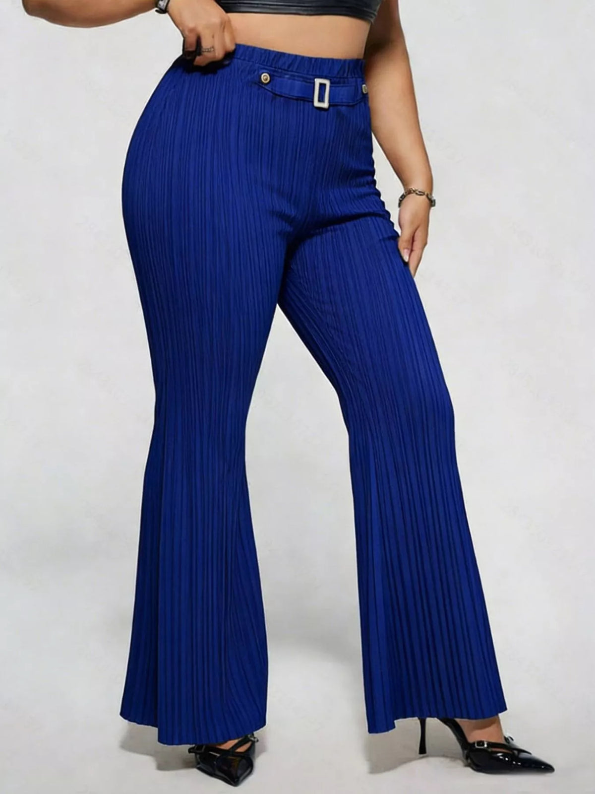 Plus Size High Waist Flare Pants