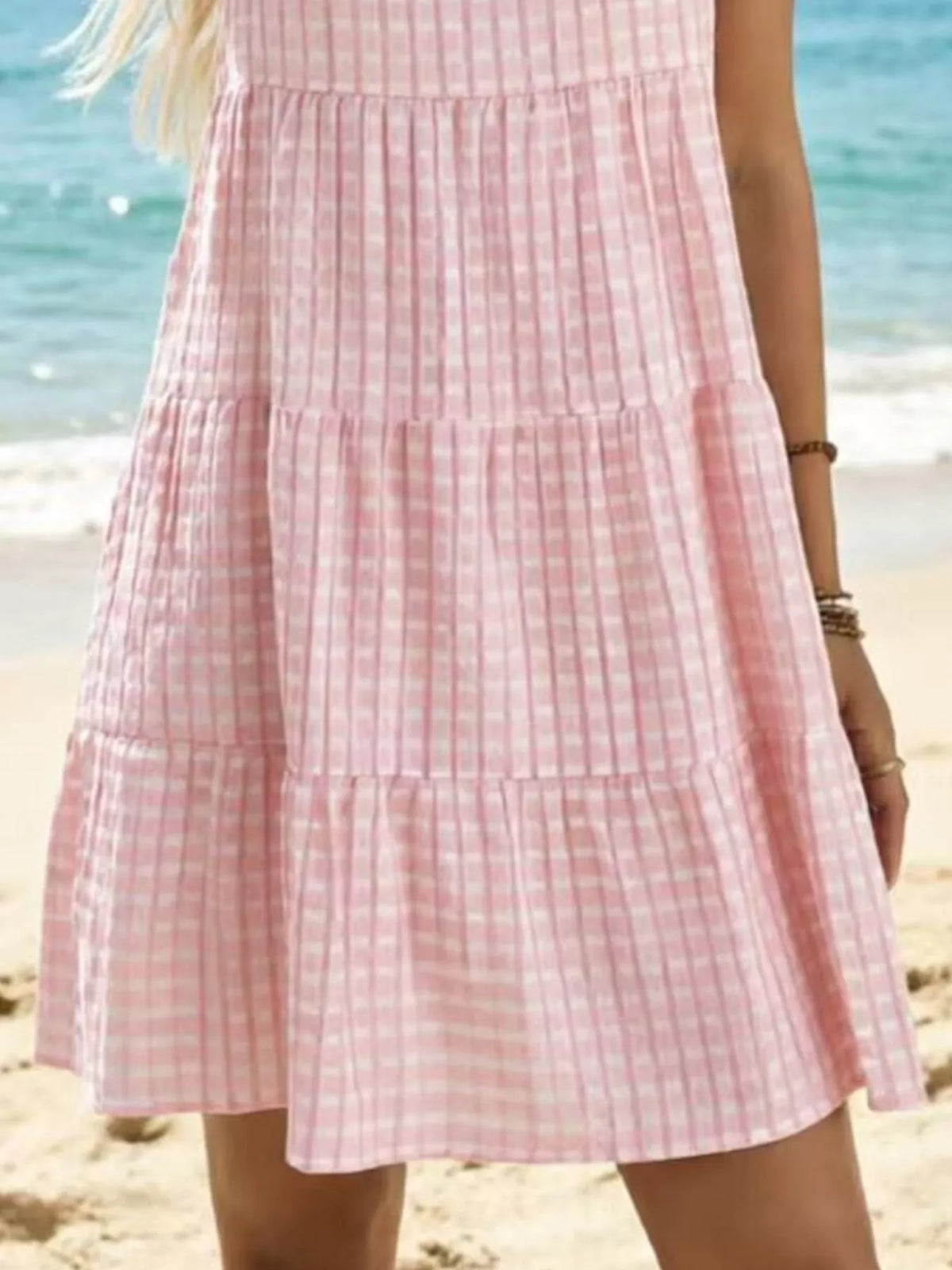 Textured Tiered Mini Dress