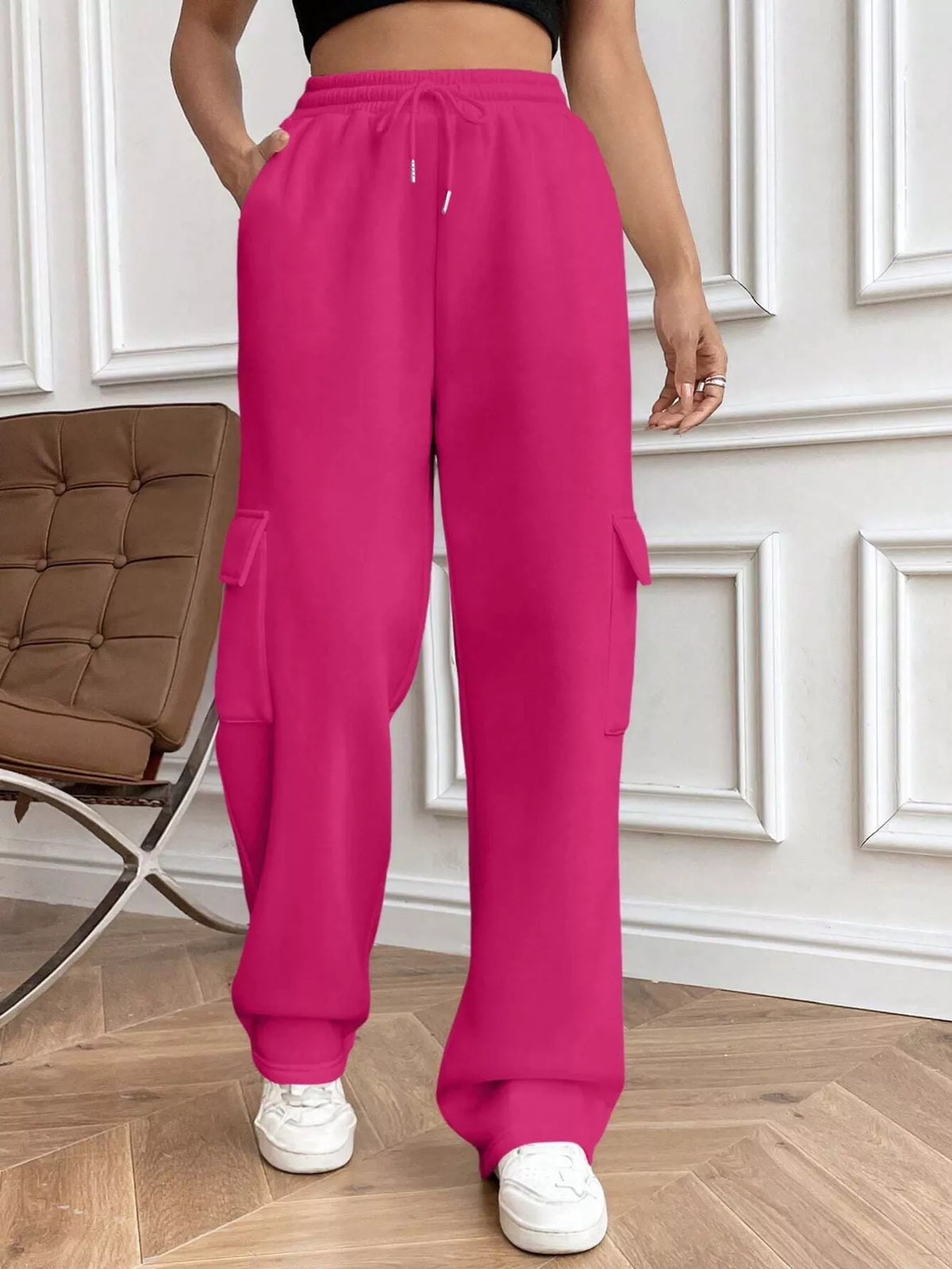 Relaxed Fit Drawstring Waist Pants