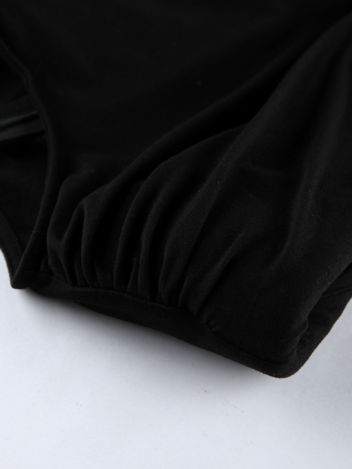 Ruched Split Maxi Dress in Black