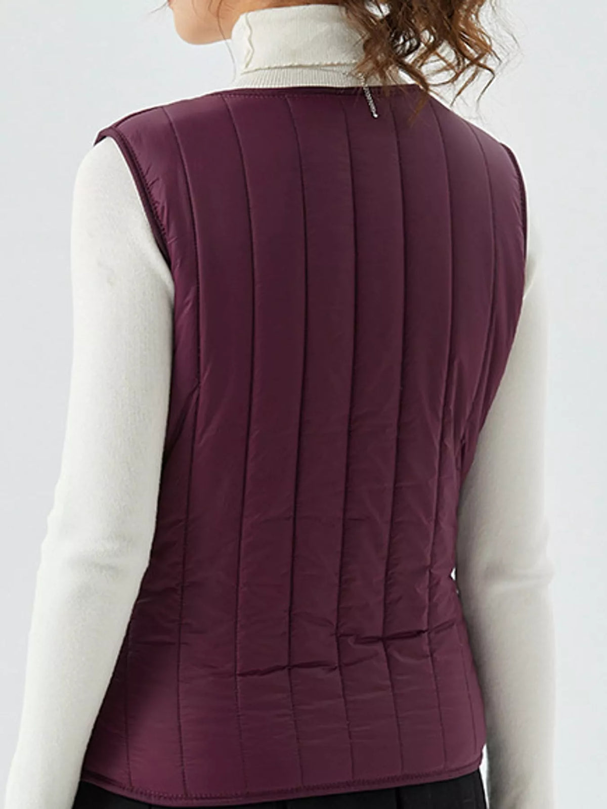 Quilted Button-Up Vest Coat
