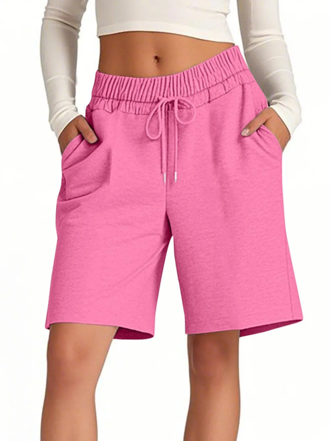 Solid Color Shorts with Pockets