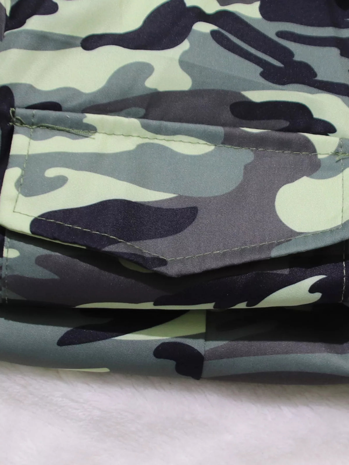 Button Front Romper in Camouflage