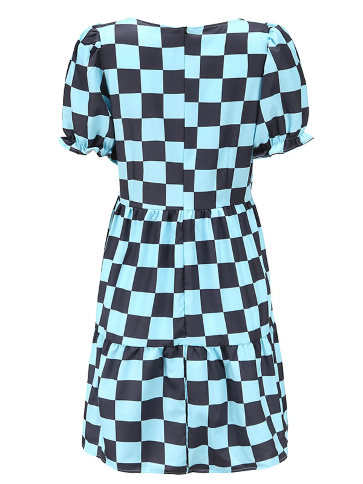 Checkered Tiered Mini Dress by ArtisticExpression