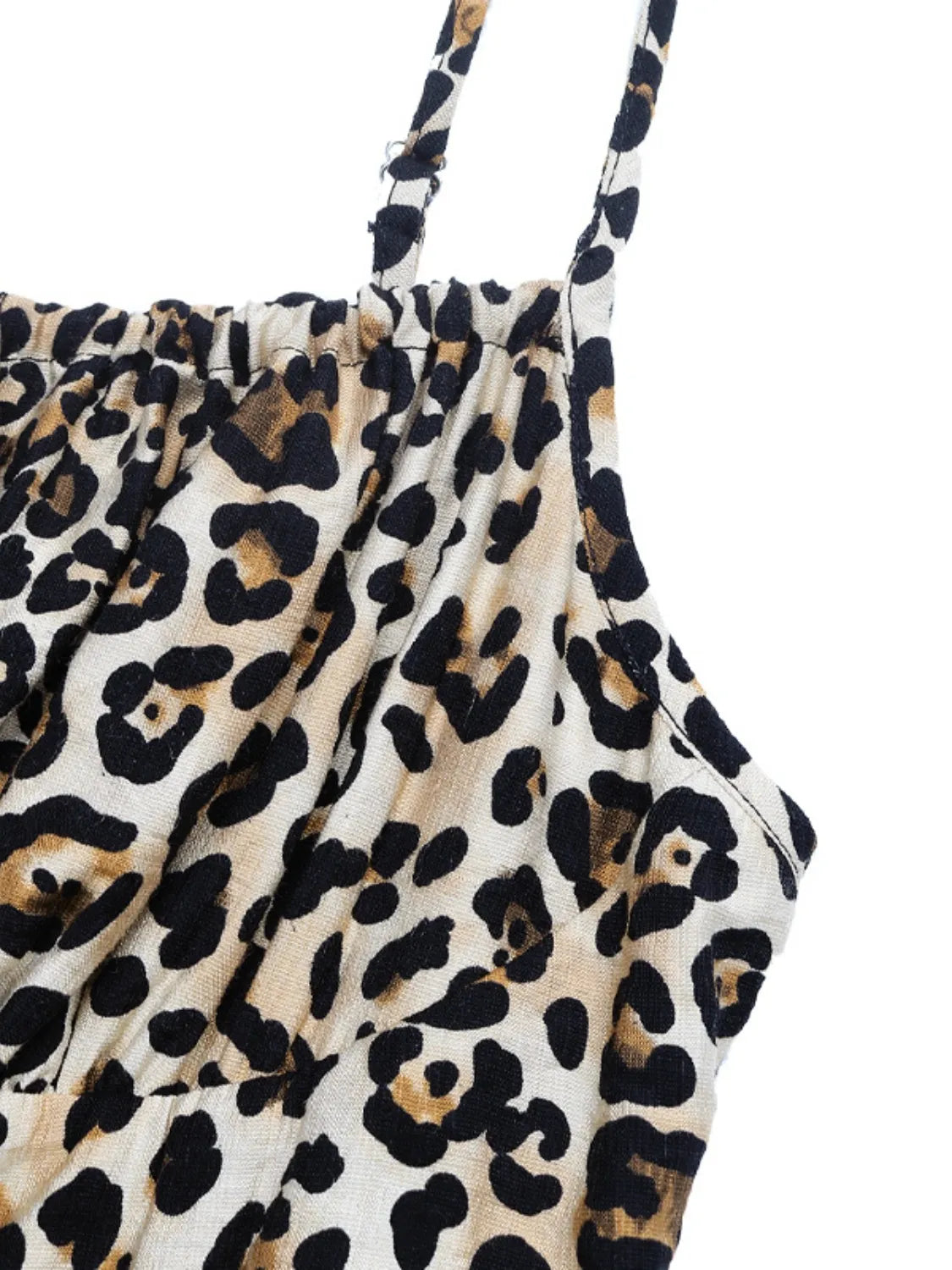 Leopard Smocked Midi Cami Dress