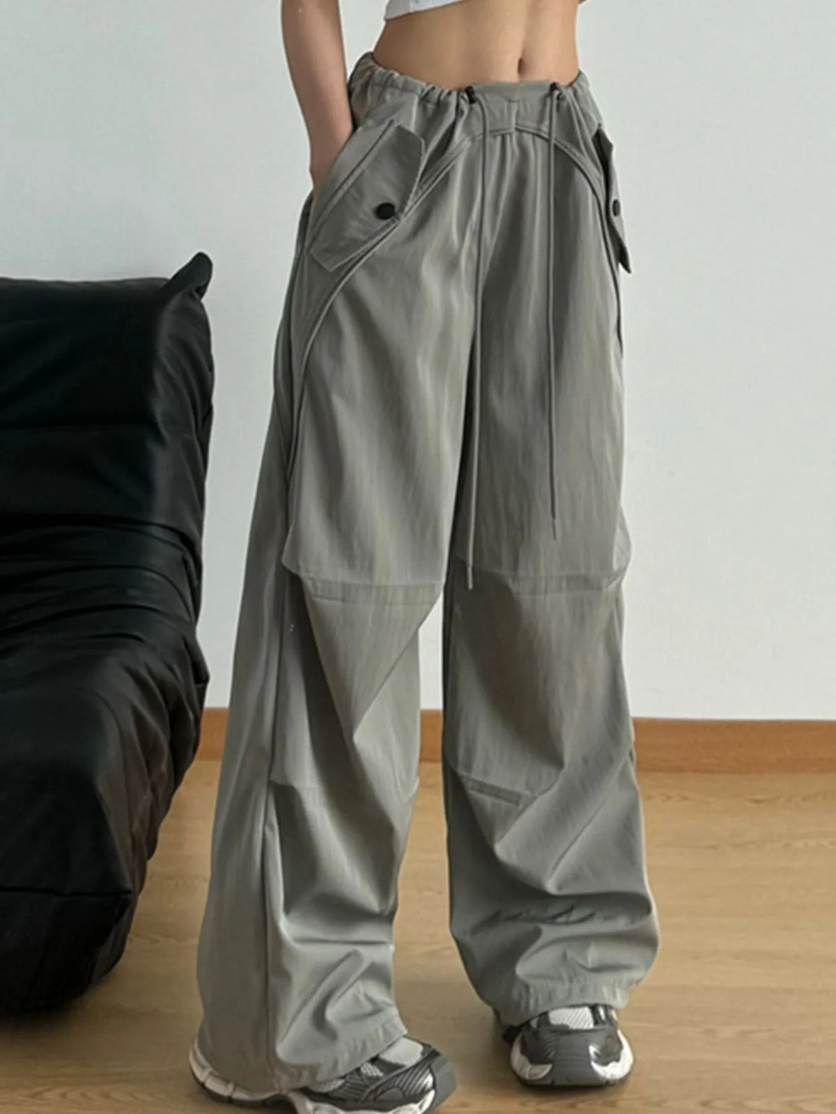 Drawstring Wide Leg Pants