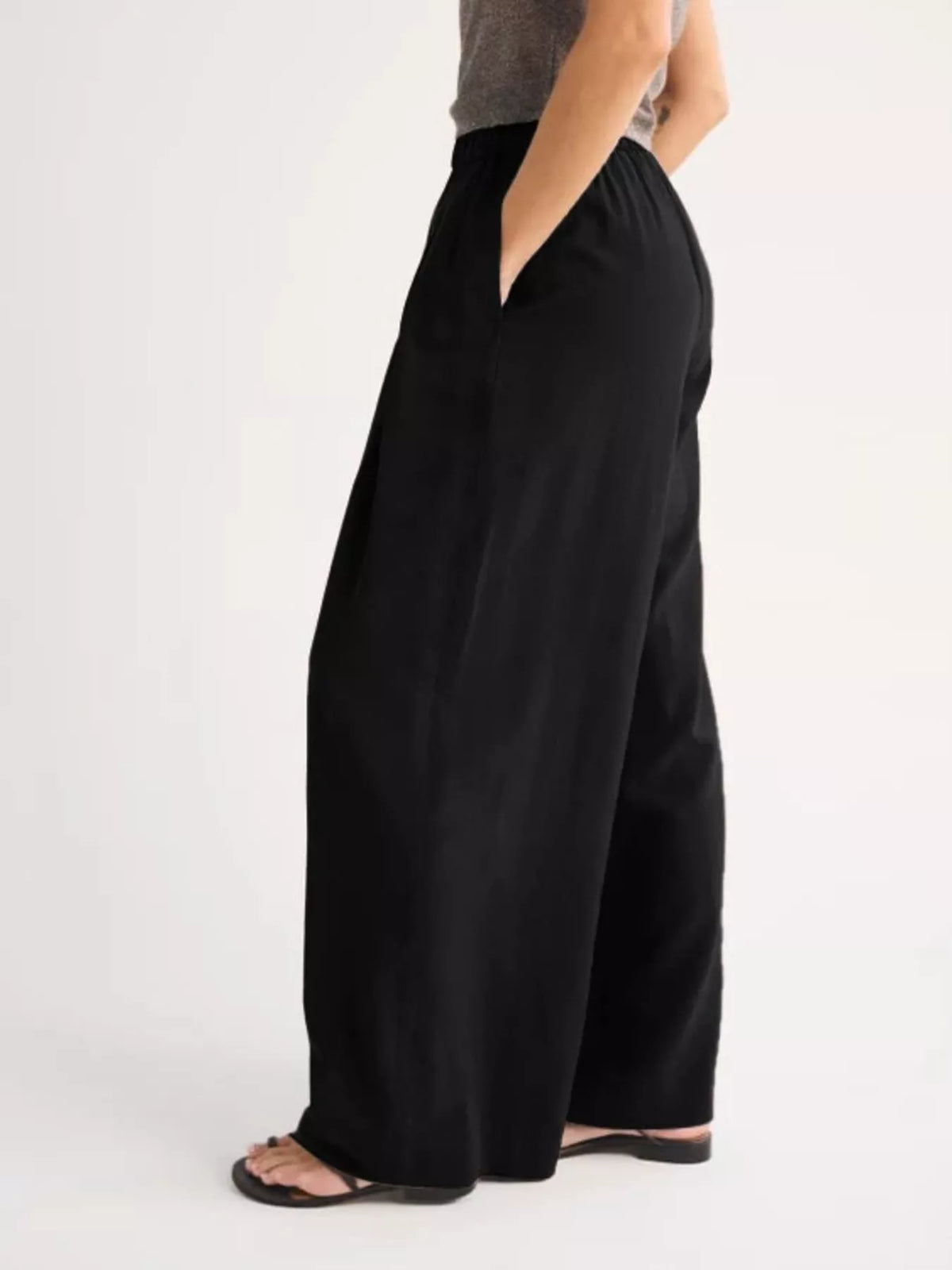 Elastic-Waist Relaxed Fit Pants