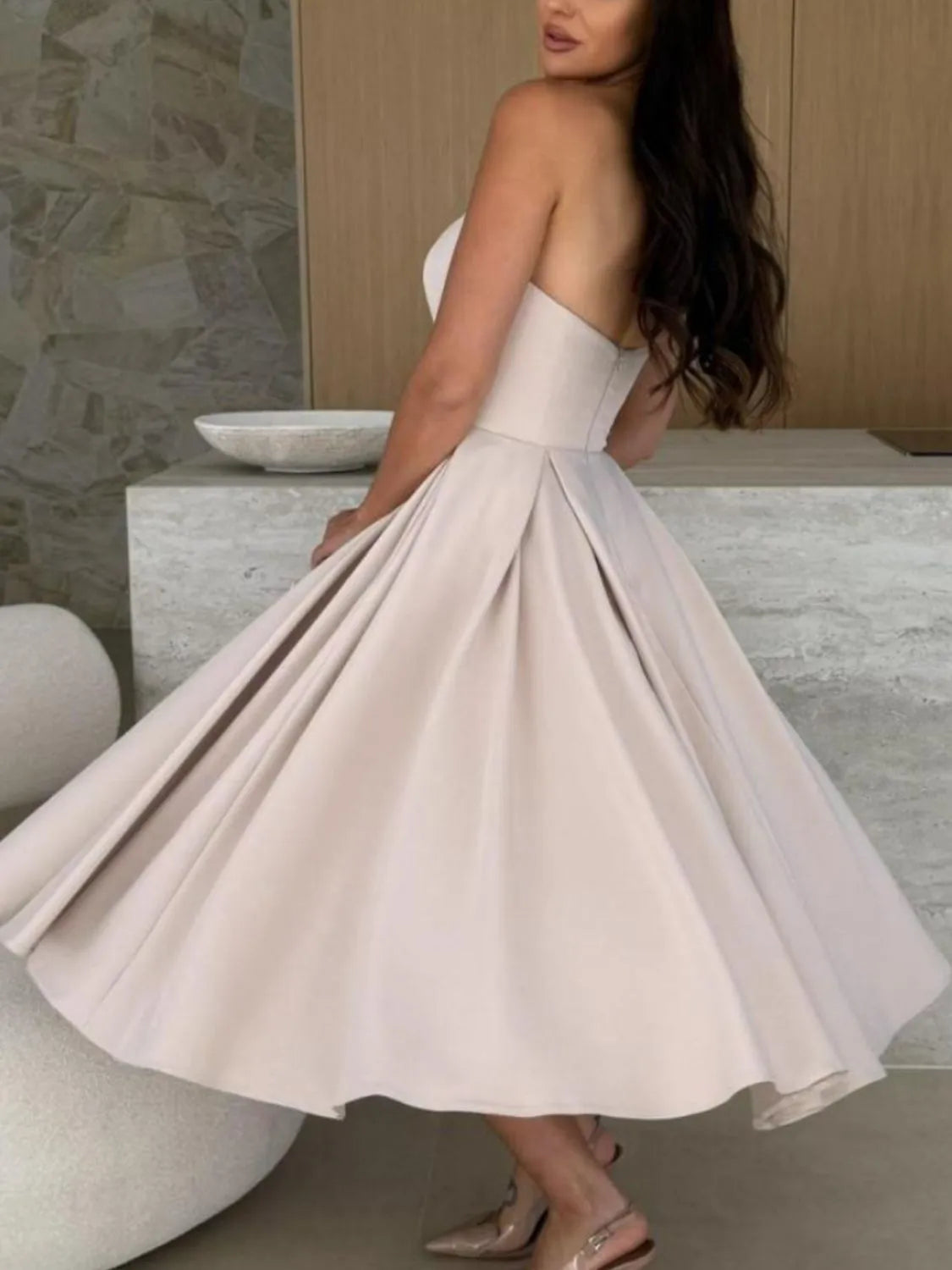 Solid Tube Midi Dress