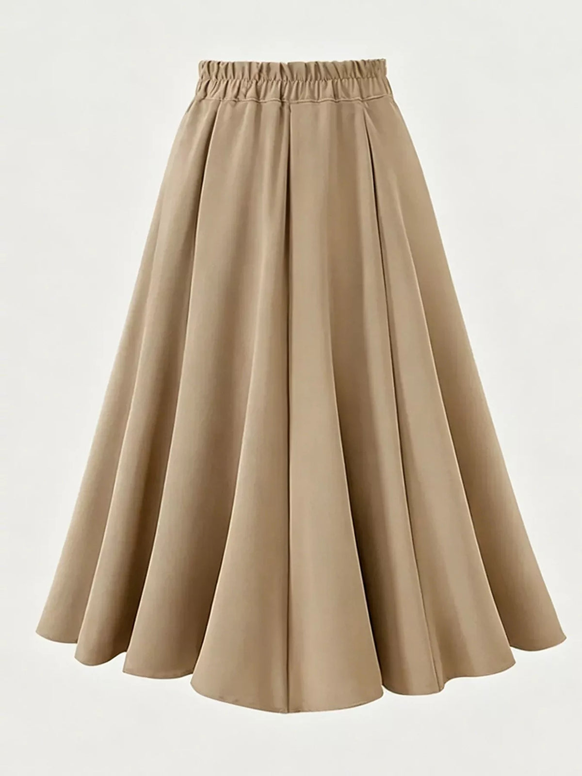 Pleated A-Line Midi Skirt