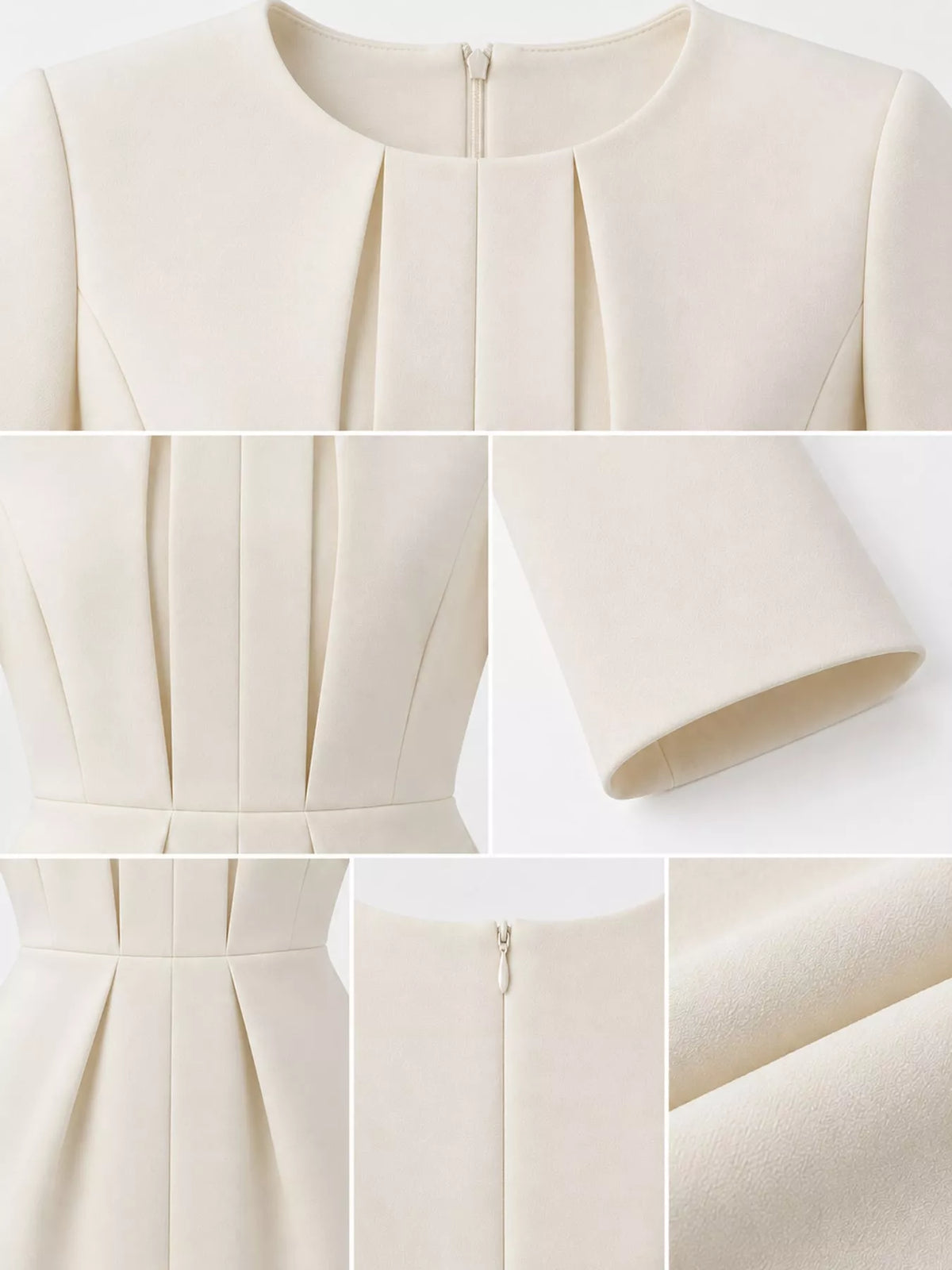 Pleated Long-Sleeve Bodycon Dress