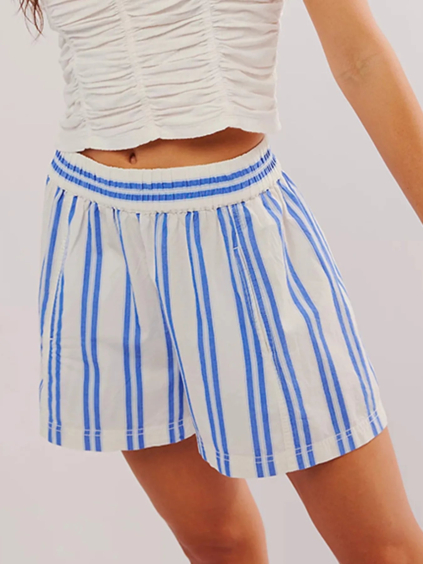 Striped High-Waist Summer Shorts