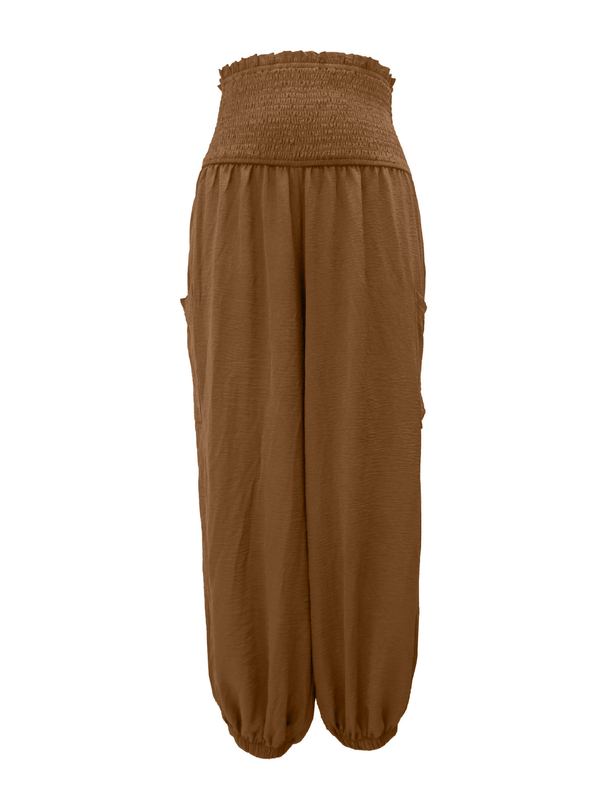 Smocked Waist Harem Pants