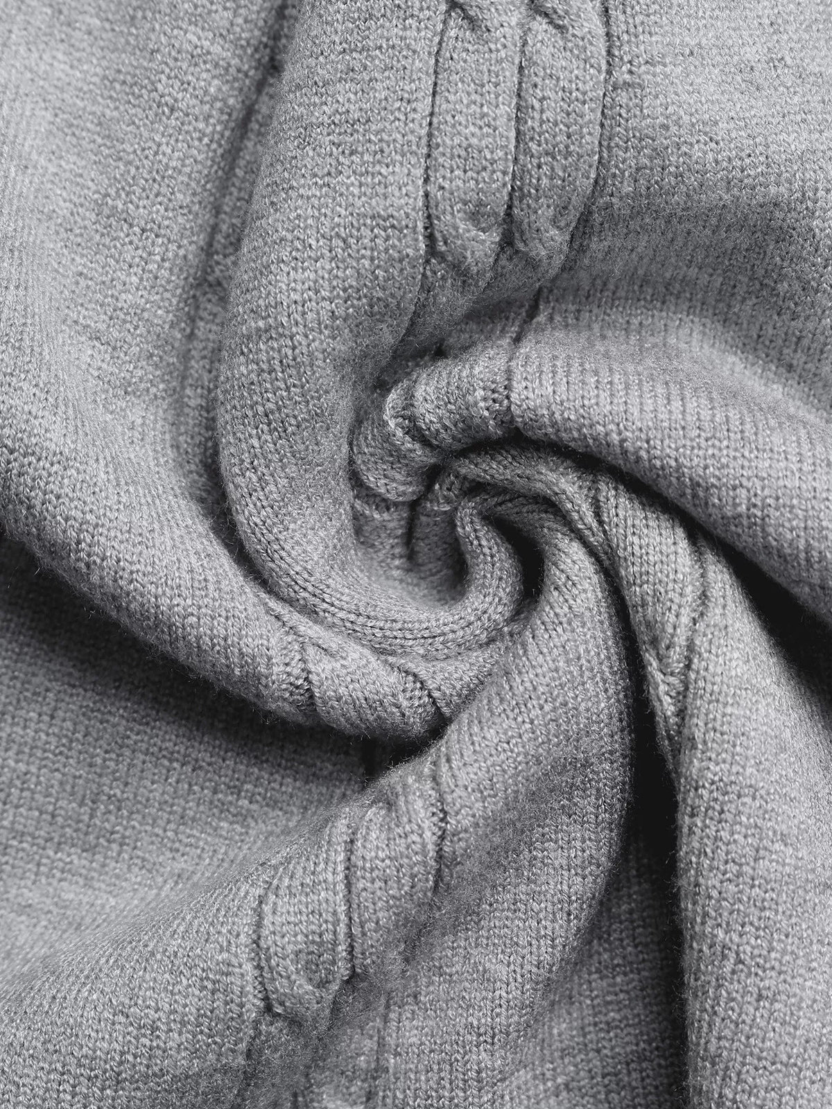 Cable Knit A-Line Sweater Dress in Gray