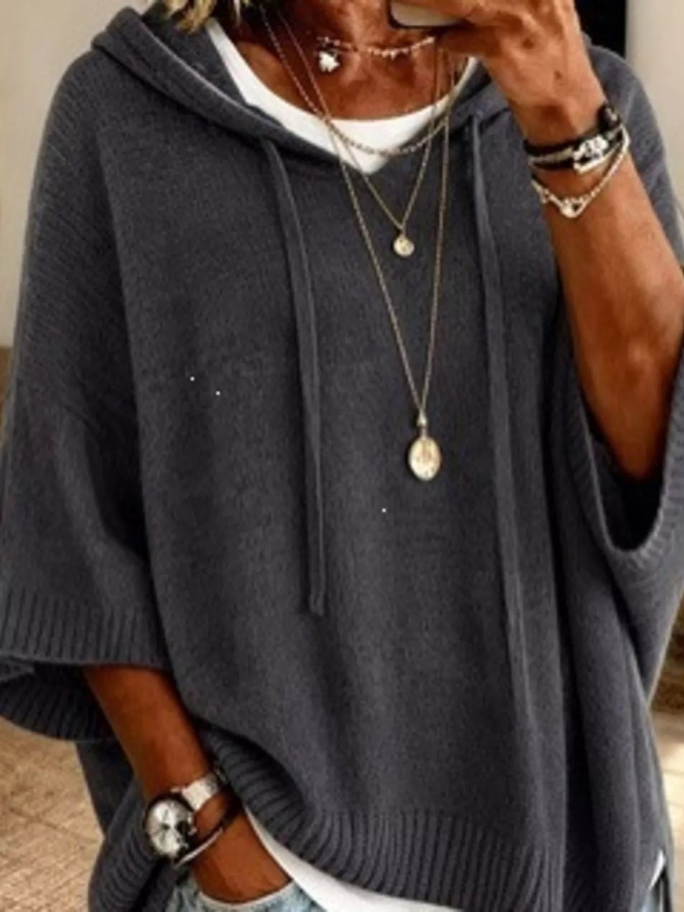 Drawstring Hooded Sweater