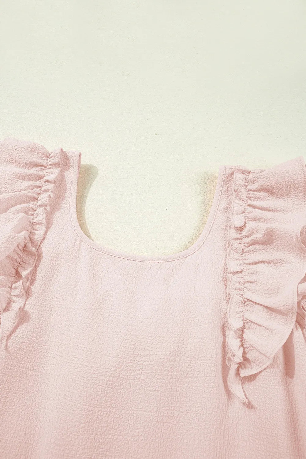 Ruffle Sleeve Bow Back Mini Dress in Watermelon Pink