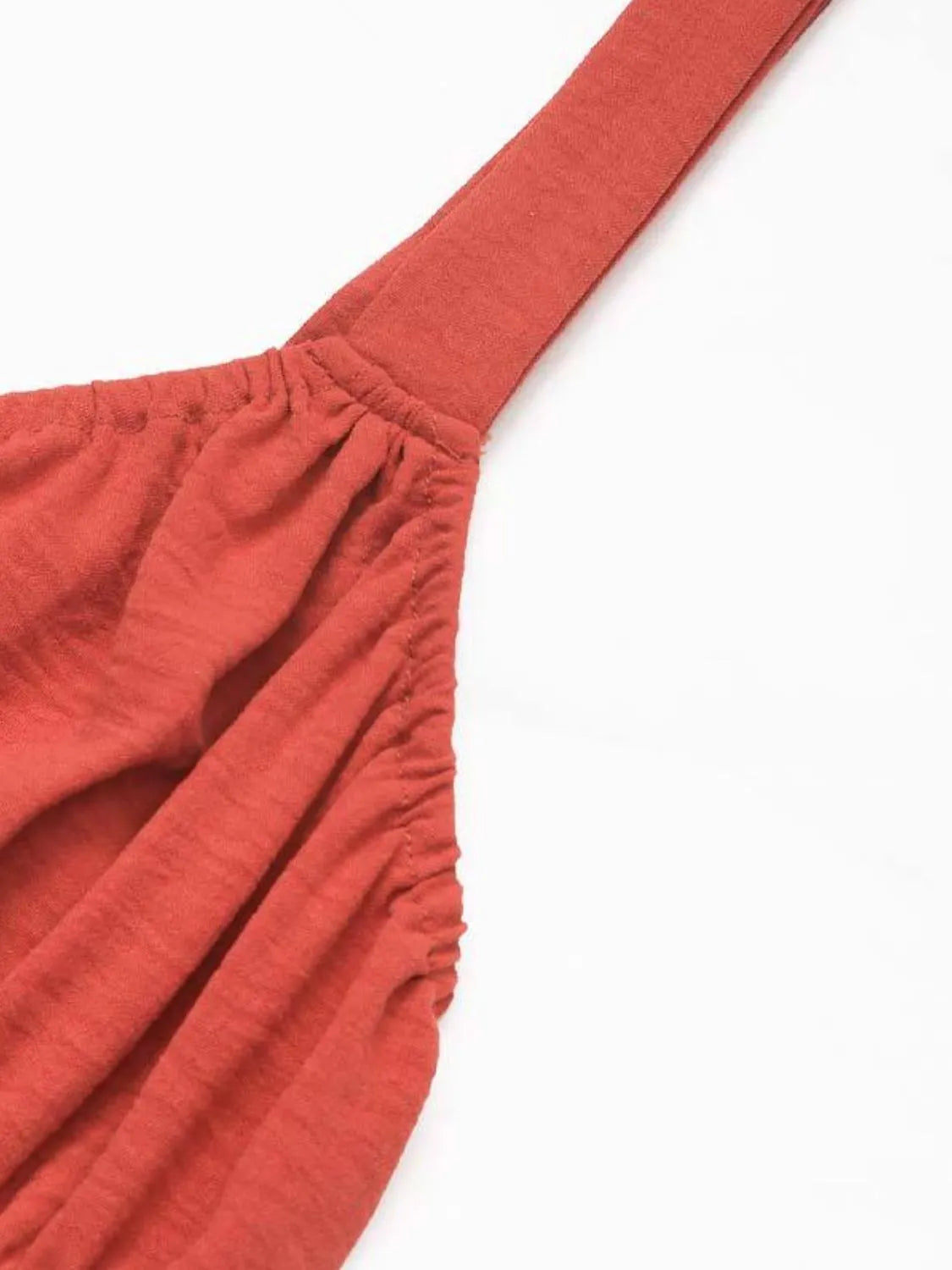 V-Neck Cami Midi Dress in Orange-Red