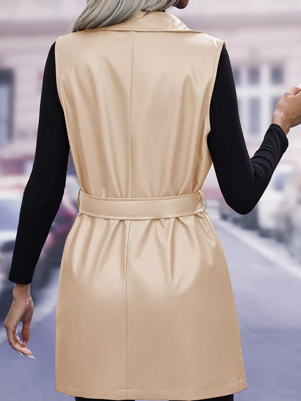 Tie-Waist Longline Vest Coat