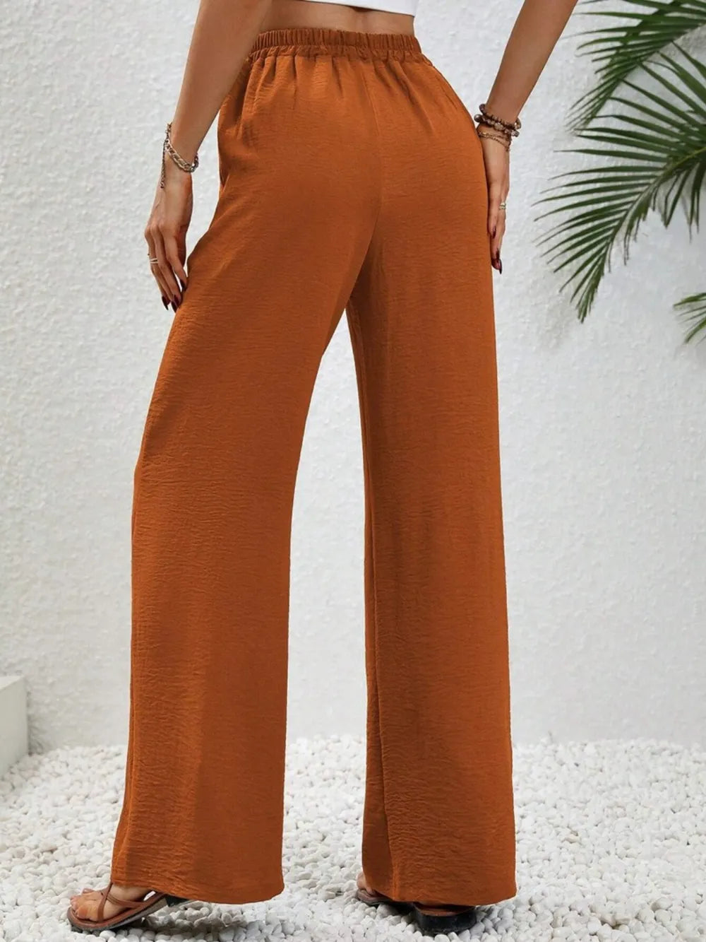 Wide-Leg Drawstring Pants
