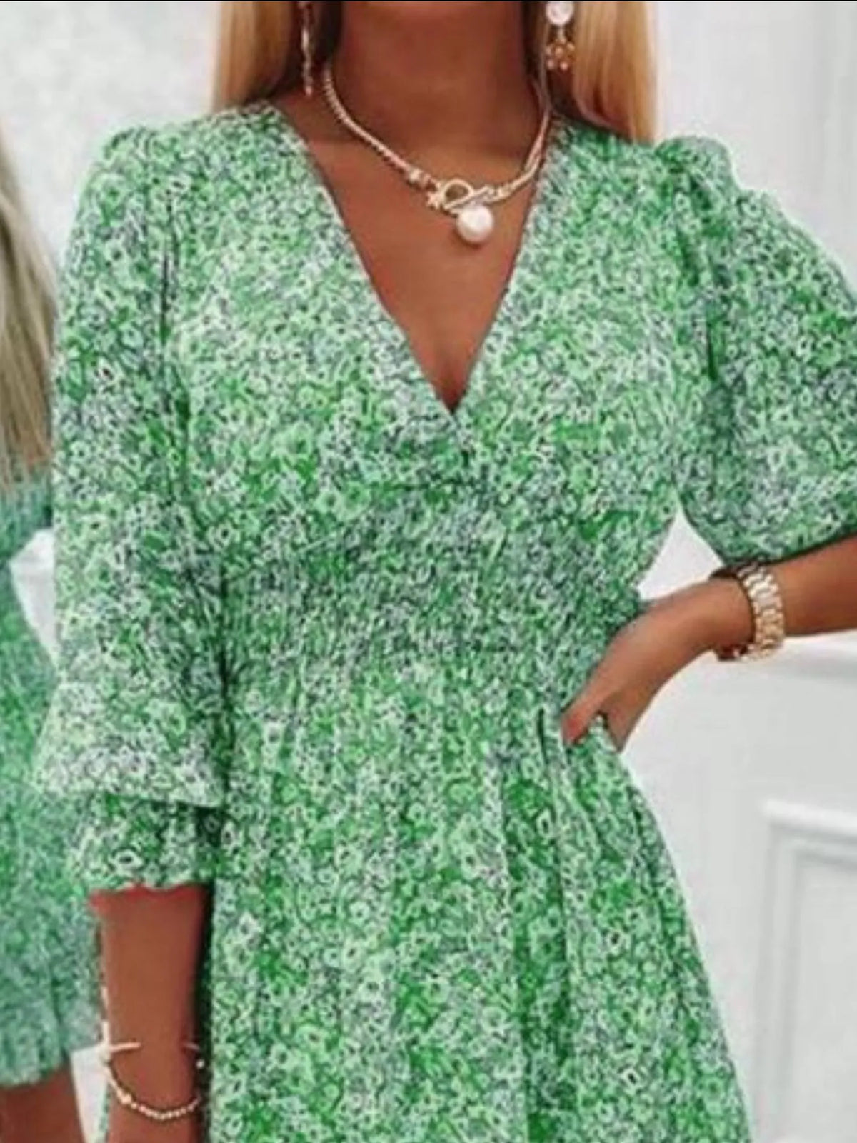 Tiered Ruffled Hem Floral Dress