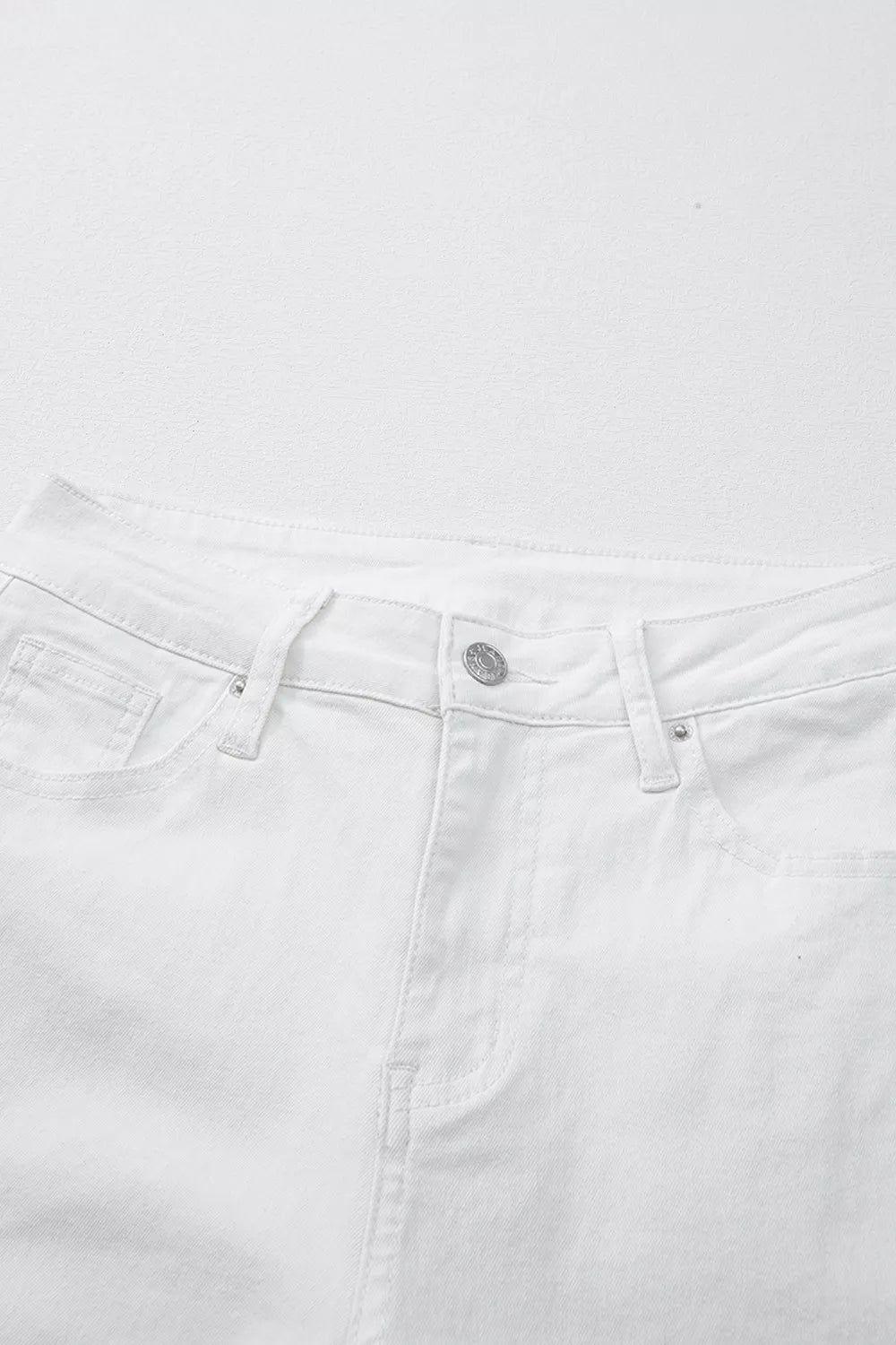 High-Waisted Straight Leg Jeans in White
