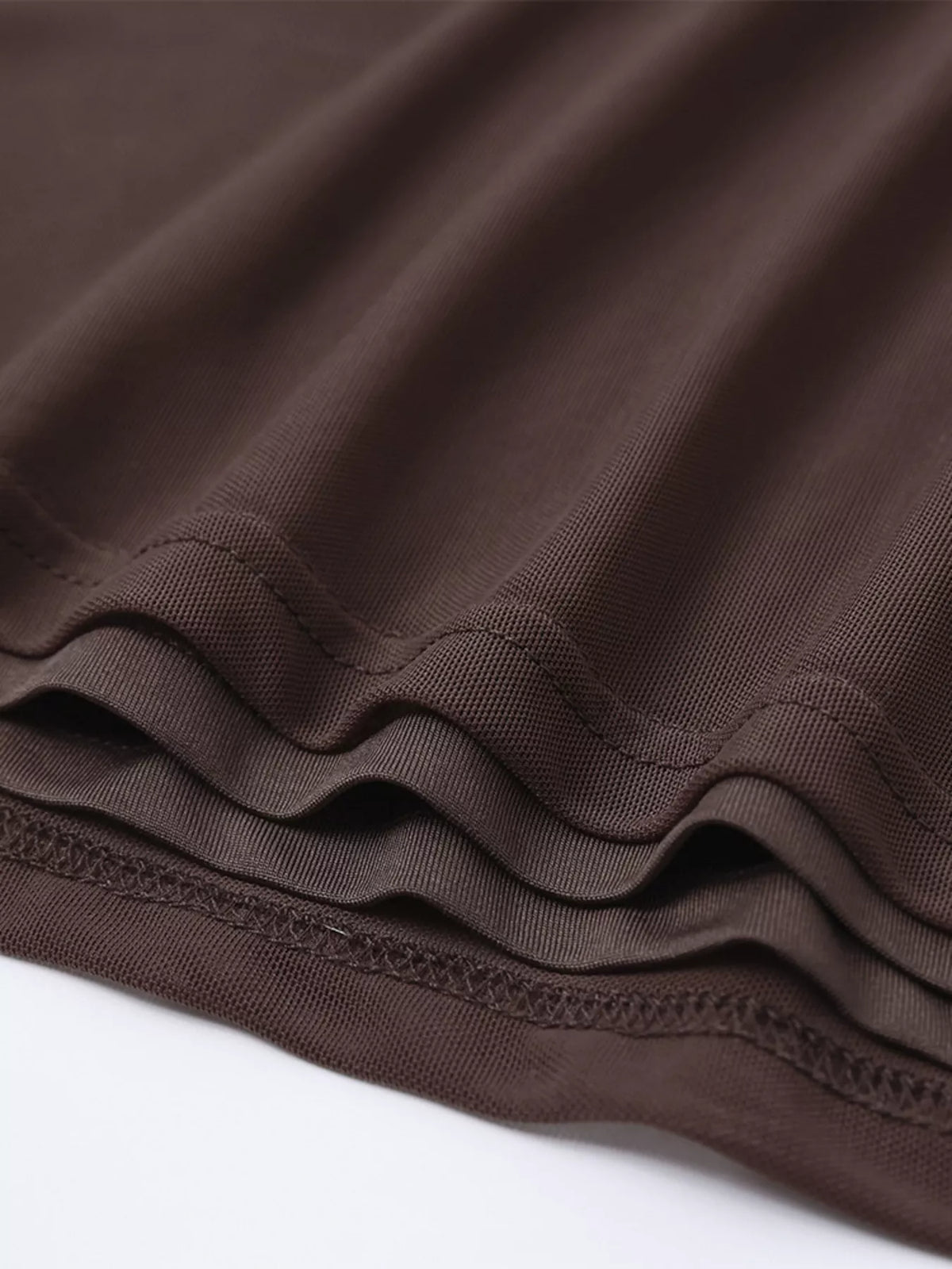 Lace Trim Sweetheart Neck Maxi Dress in Brown