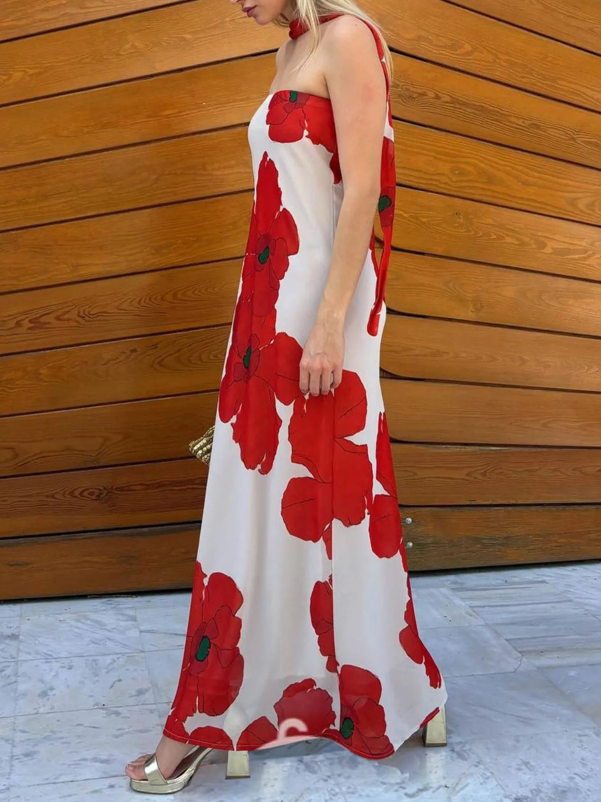 Printed Tube Maxi Dress