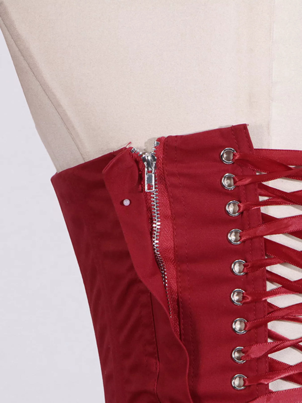 Ruffled Hem Tube Mini Dress in Red