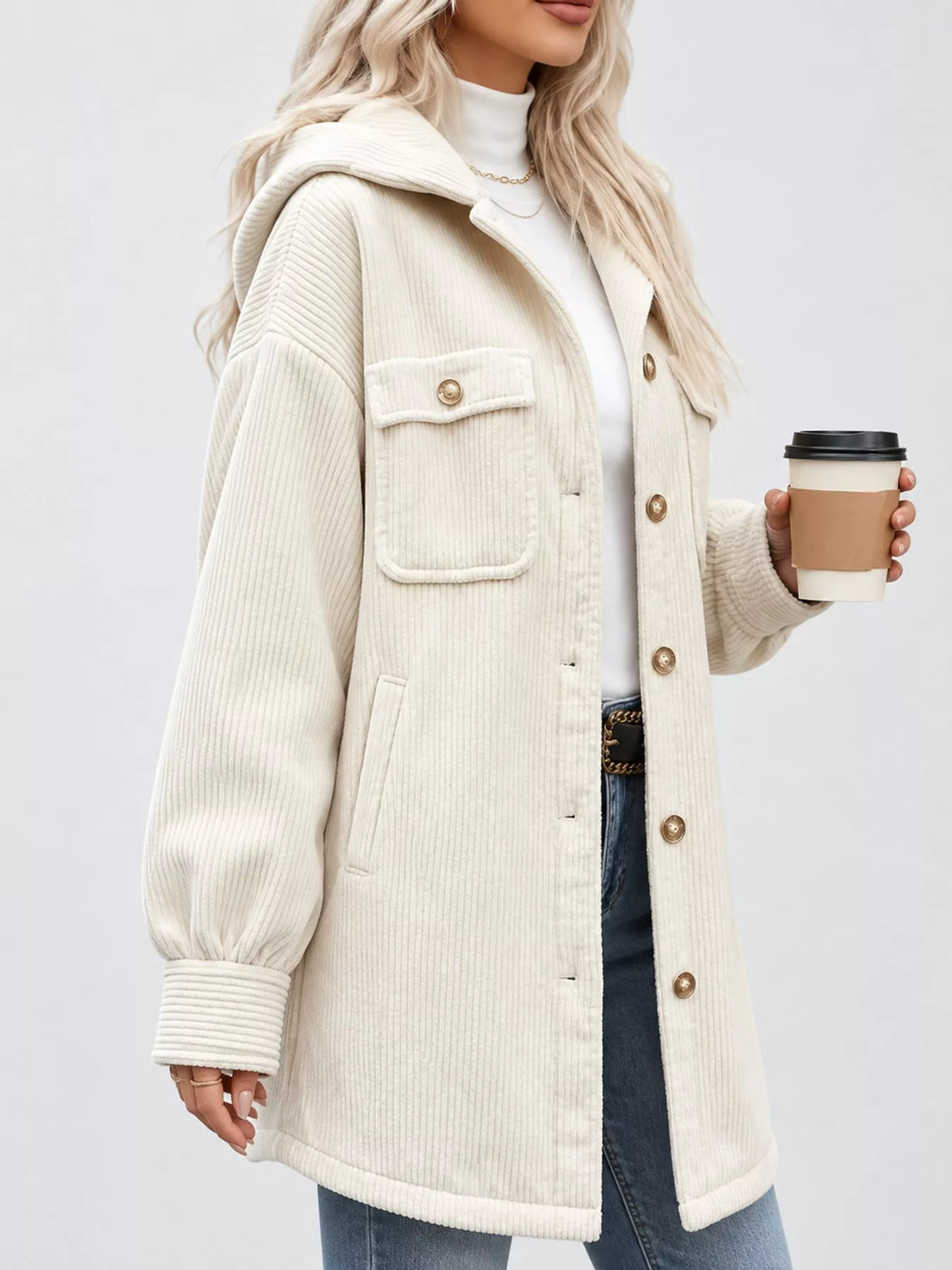 Corduroy Button-Down Jacket