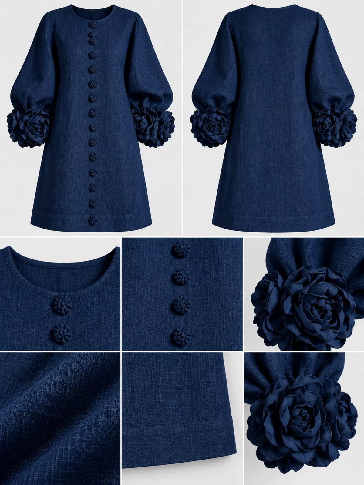 3D Floral Applique Mini Dress