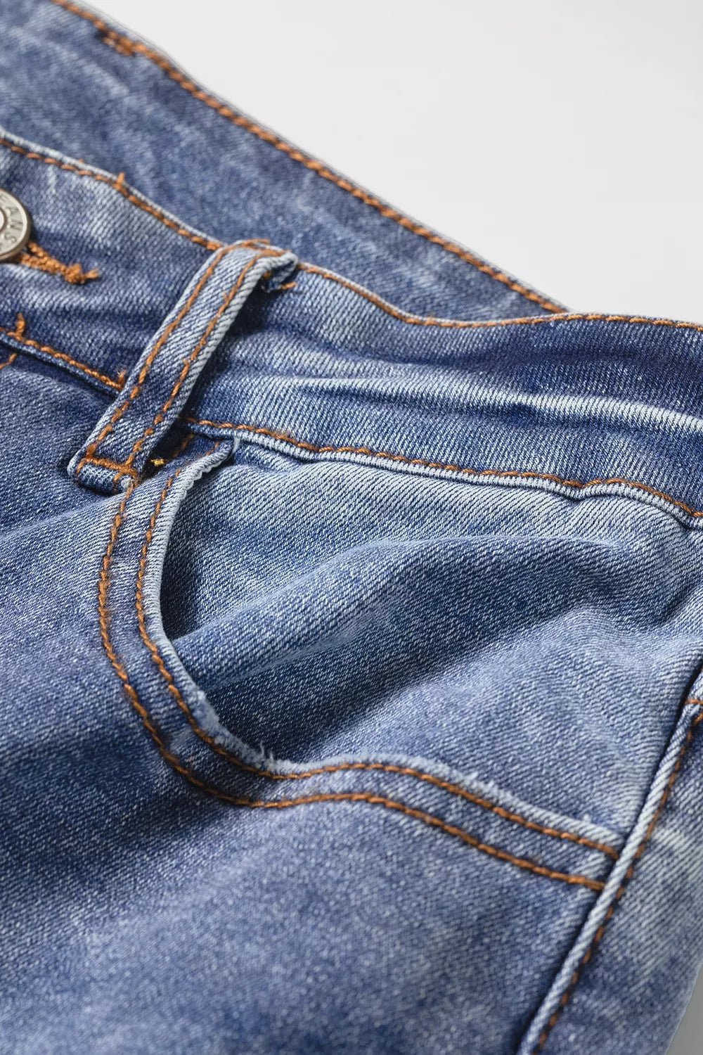 Embroidered Flare Leg Jeans in Medium Wash