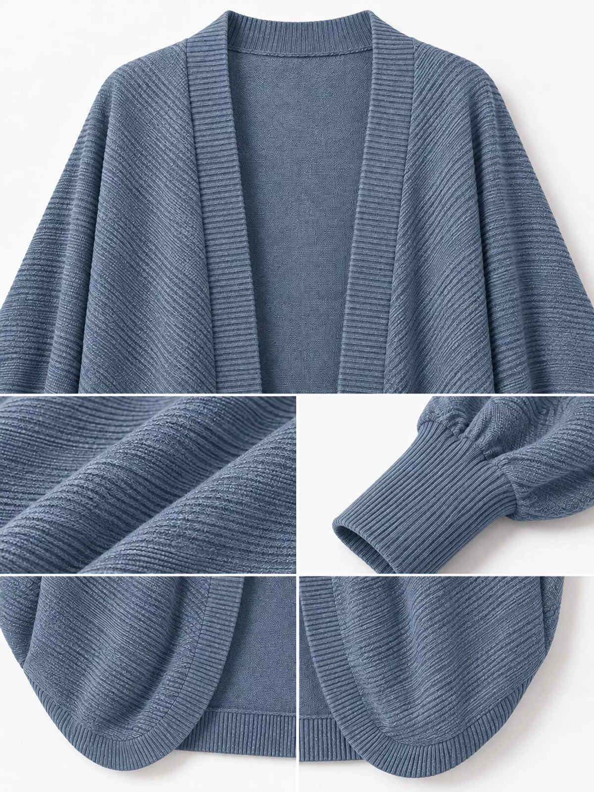 Open-Front Batwing Sleeve Cardigan