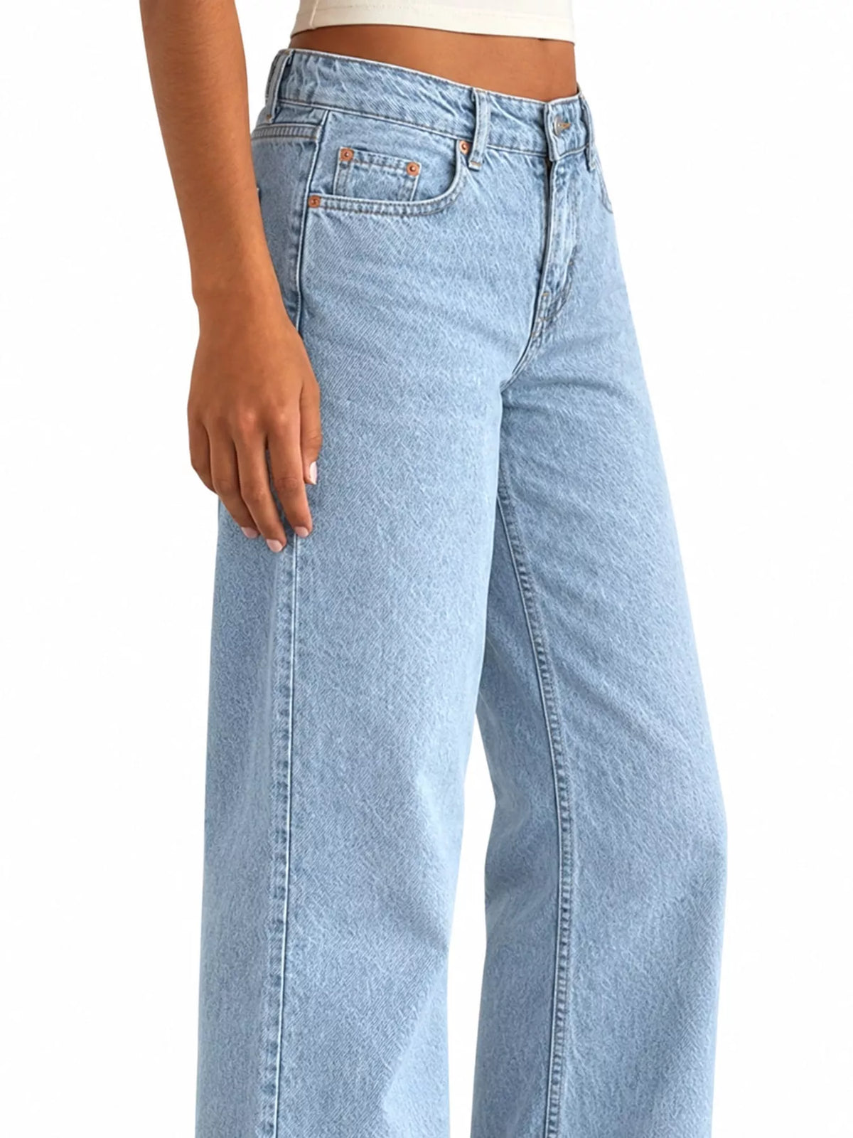 Wide-Leg Vintage Wash Jeans