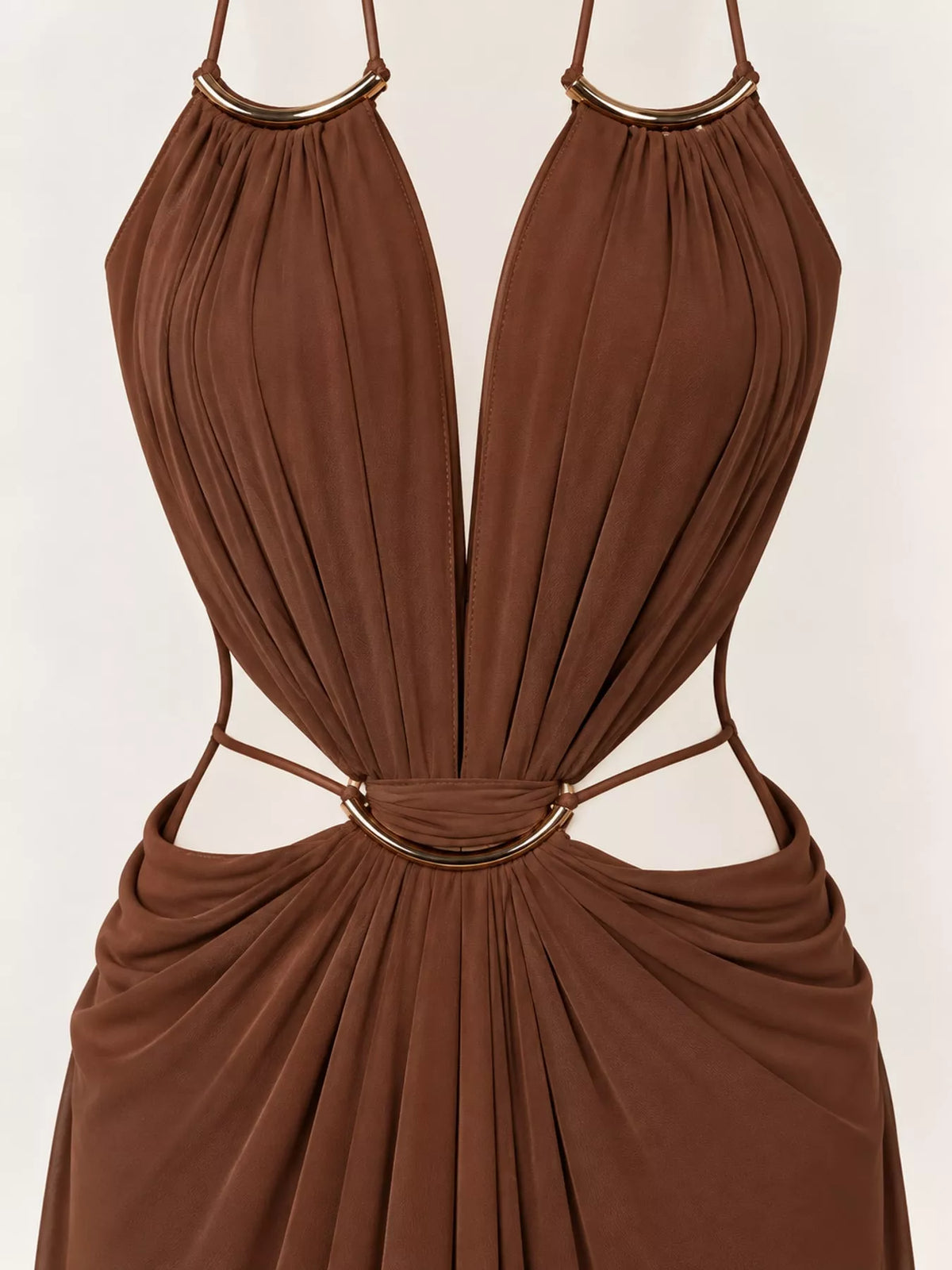 Backless Plunge Cutout Maxi Dress