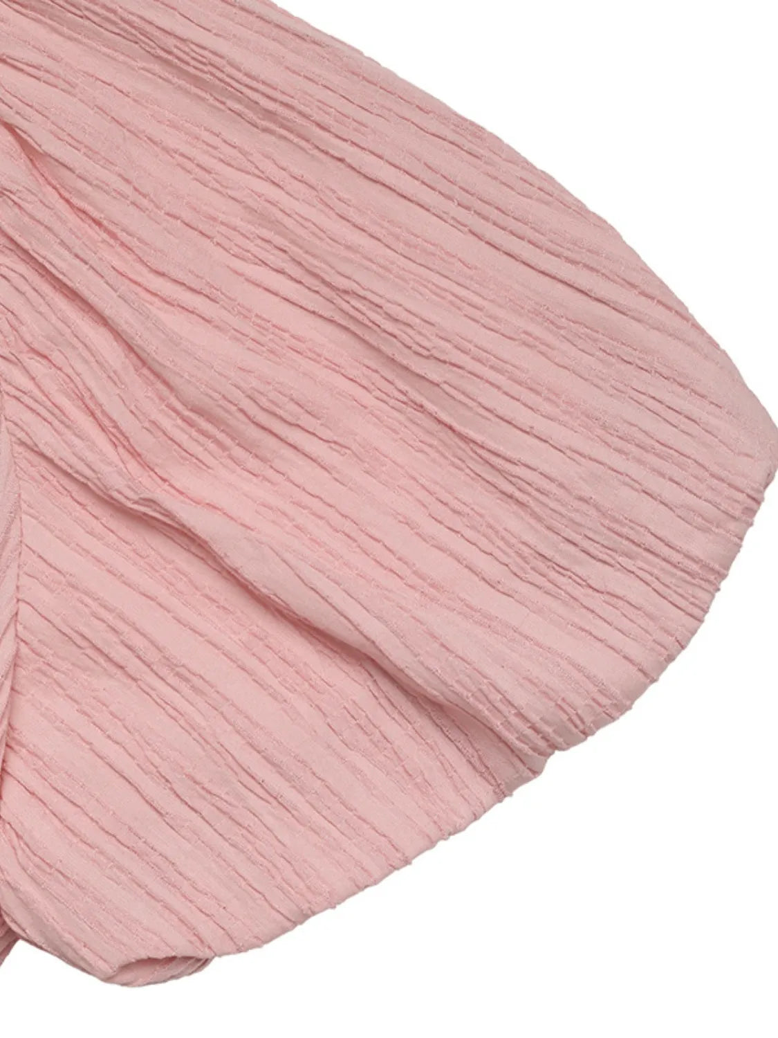 V-Neck Puff Sleeve Dress in Blush Pink