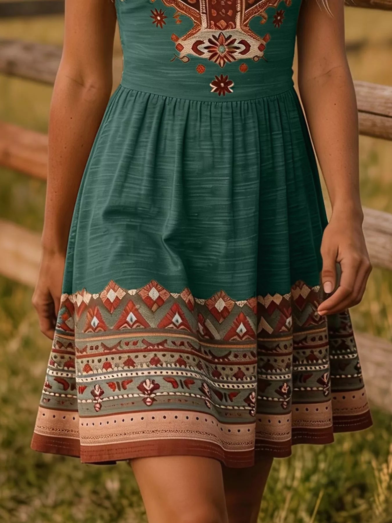 Tribal Print A-Line Summer Dress