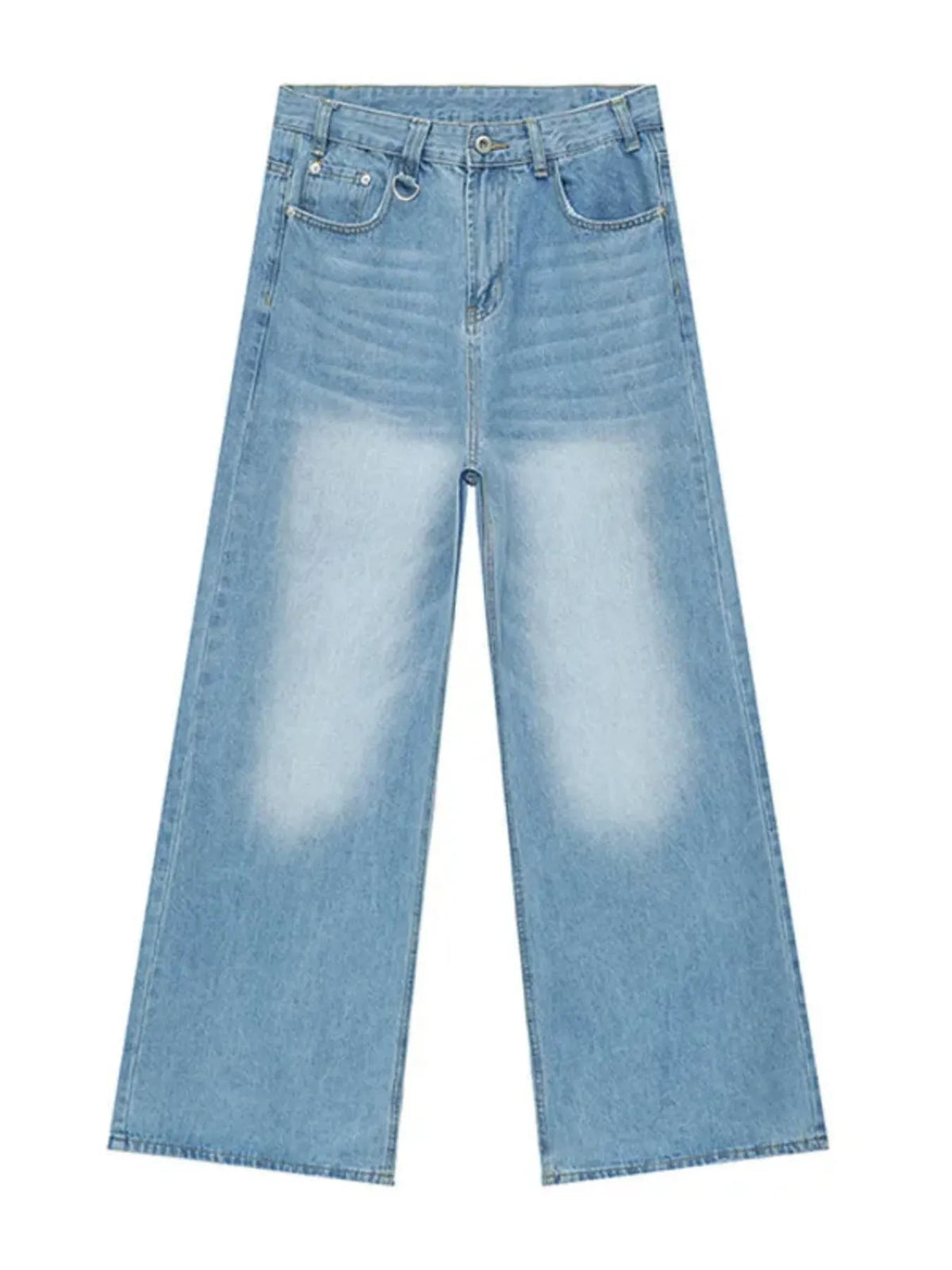 Vintage Wash Wide Leg Jeans in Dark Blue by Firm Stand