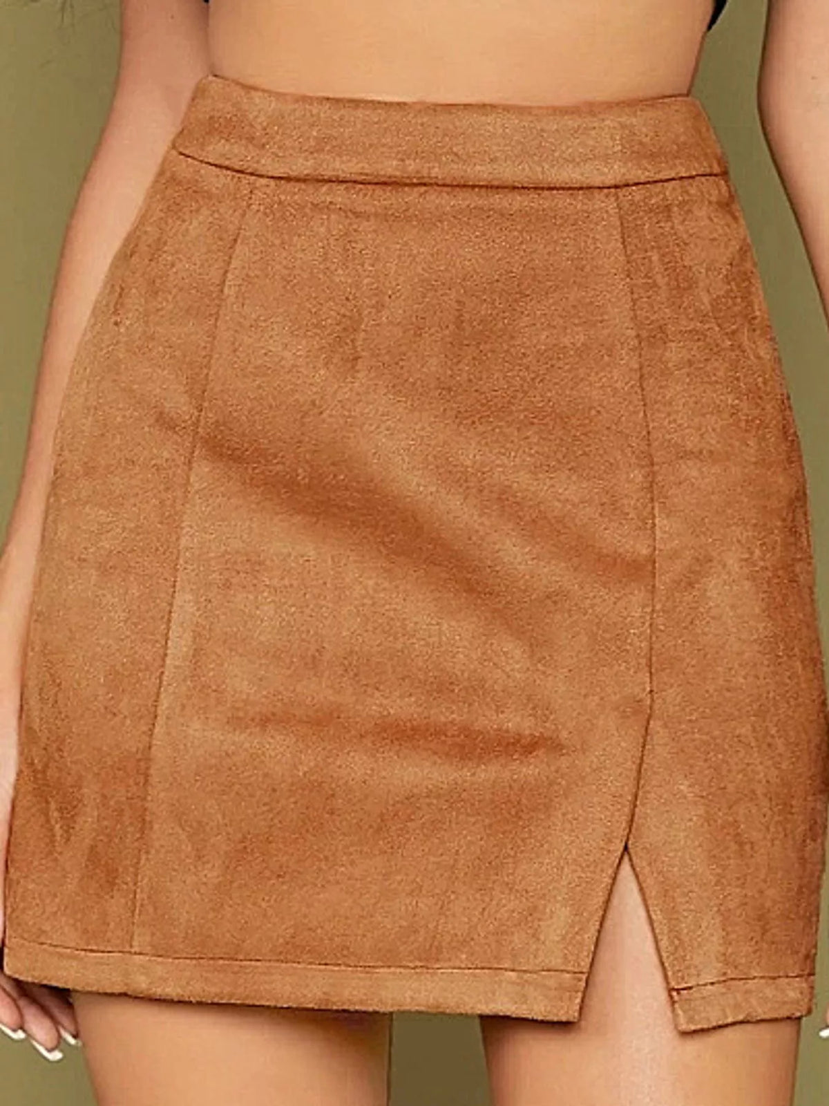 High-Waisted Slit Skirt