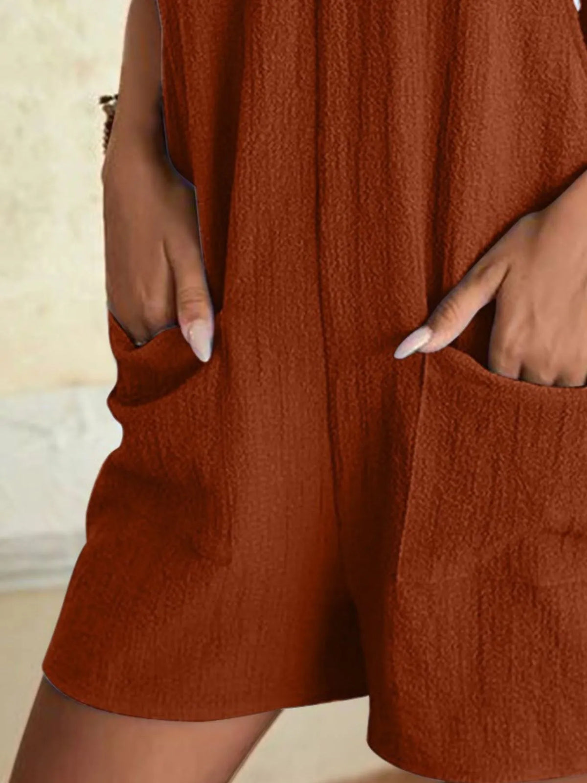 Knot-Strap Romper with Pockets
