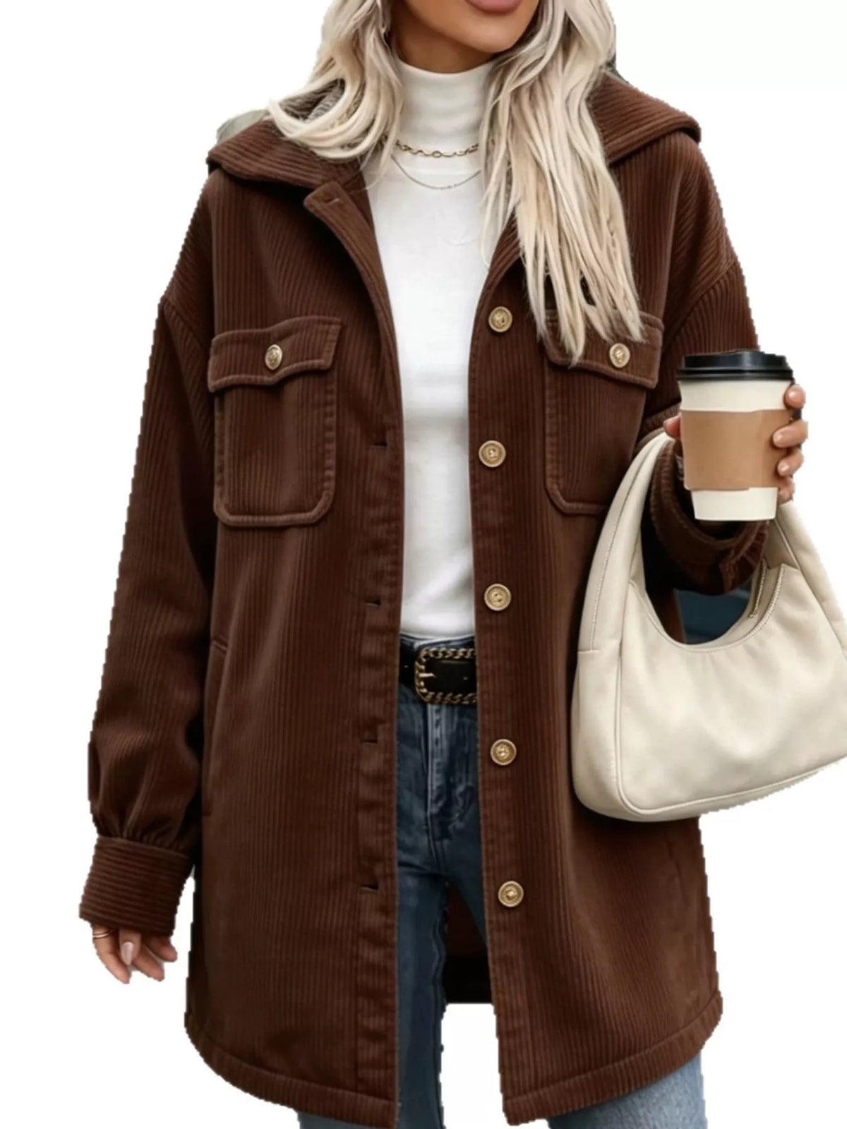 Corduroy Button-Down Jacket